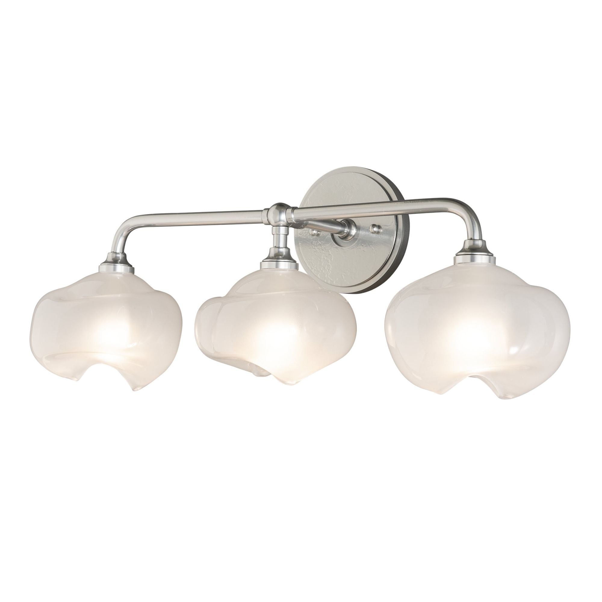 Ume 3-Light Curved Arm Bath Sconce 3-Light Sterling Accent Frosted Glass (FD) in Sterling
