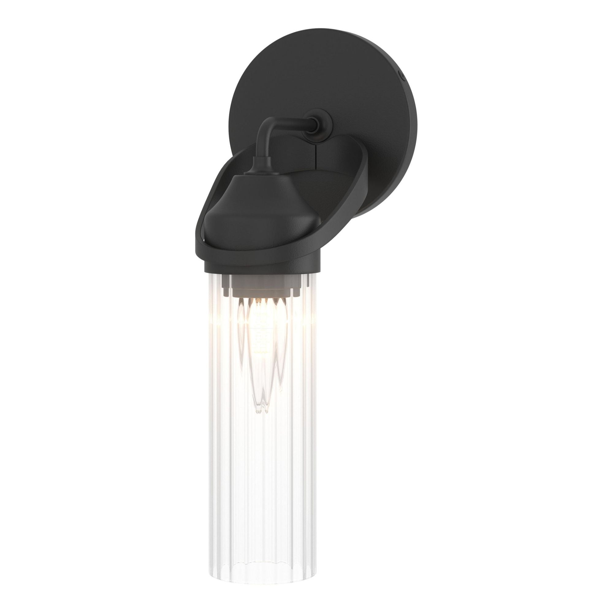 Bow 1-Light Bath Sconce 1-Light Clear Glass (ZM) in Black