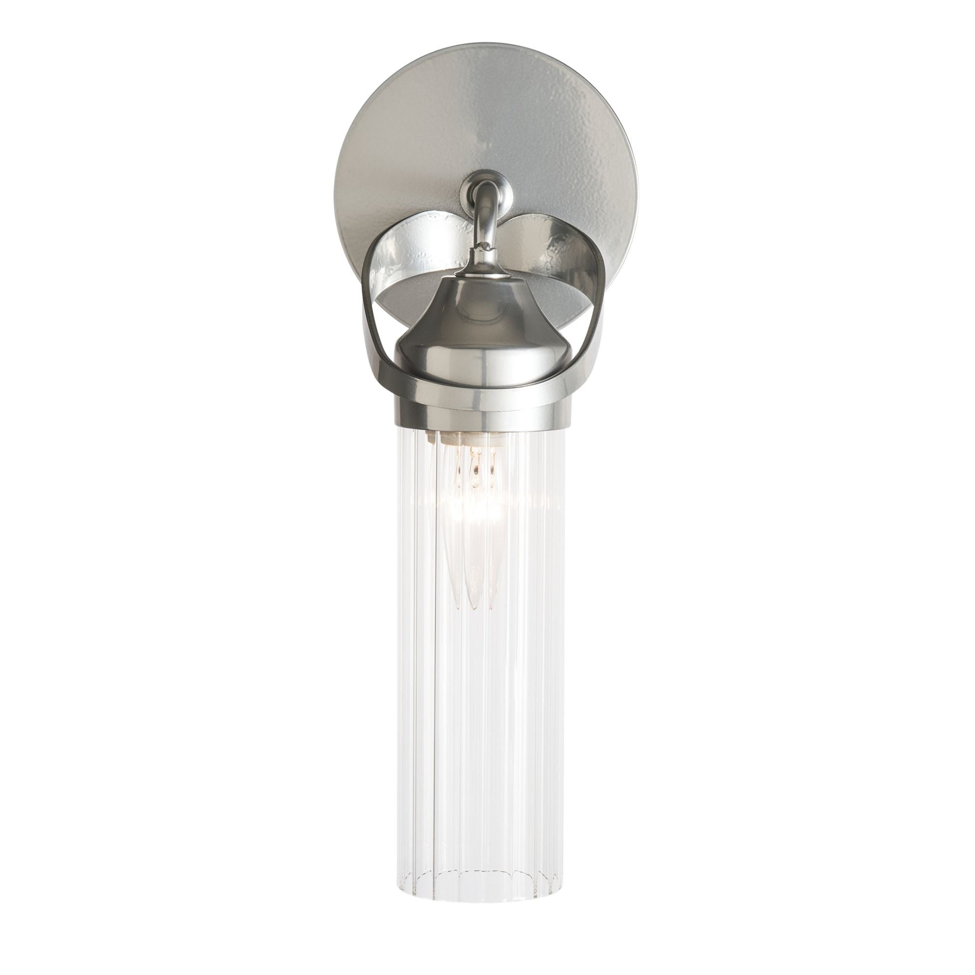 Bow 1-Light Bath Sconce 1-Light Clear Glass (ZM) in Sterling