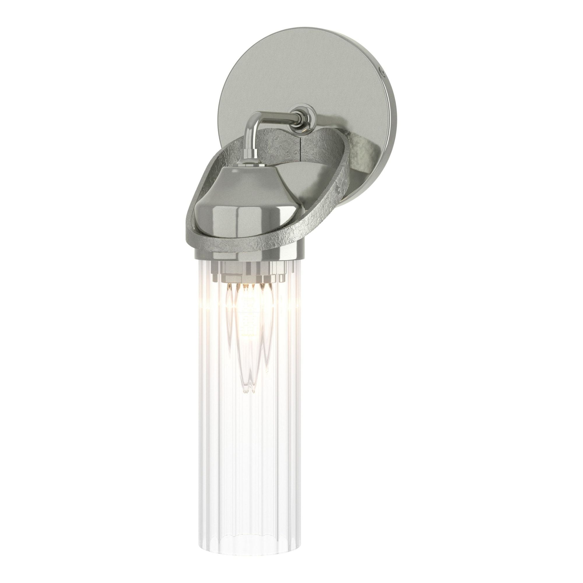 Bow 1-Light Bath Sconce 1-Light Clear Glass (ZM) in Sterling