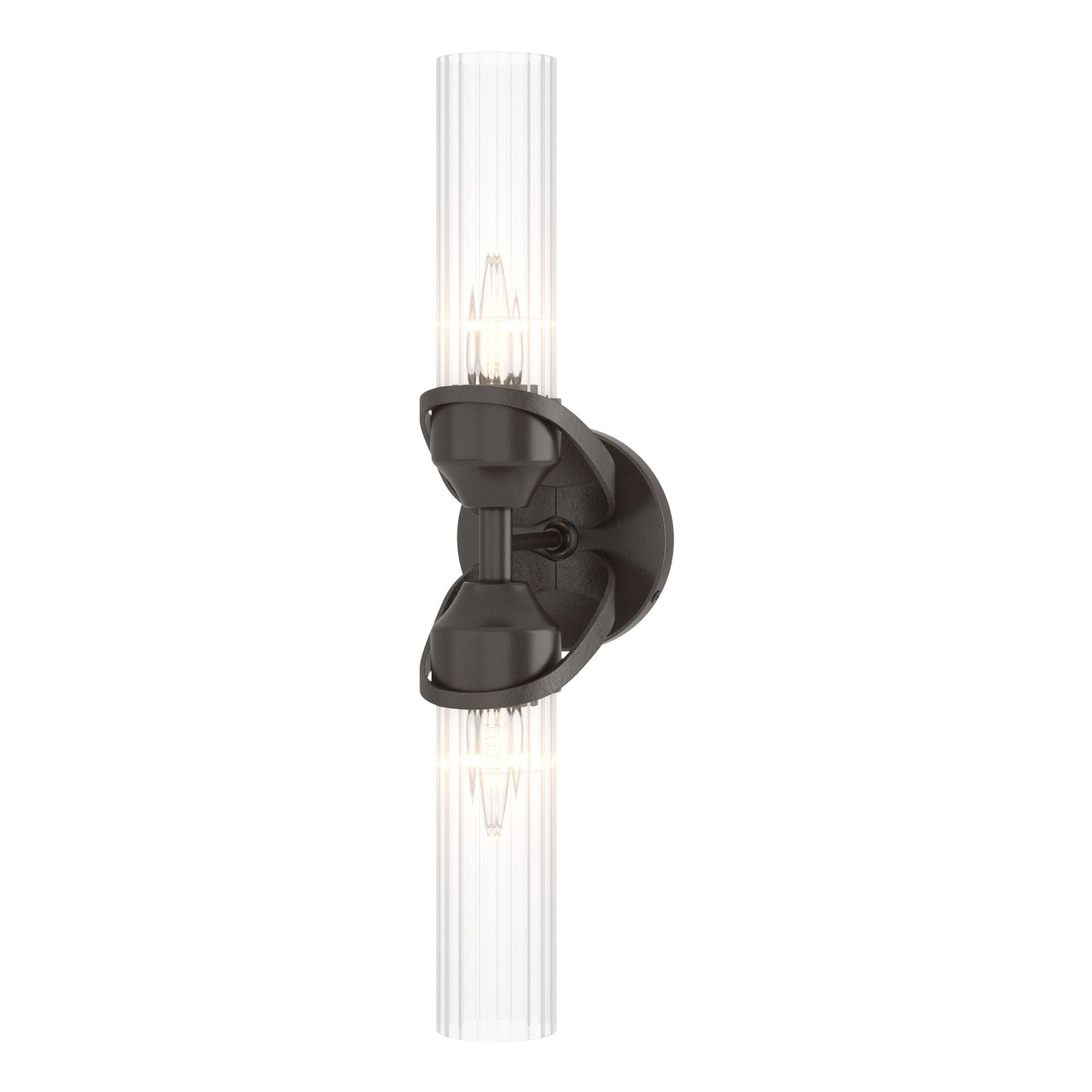 Bow 2-Light Bath Sconce 2-Light Clear Glass (ZM) in Oil Rubbed Bronze