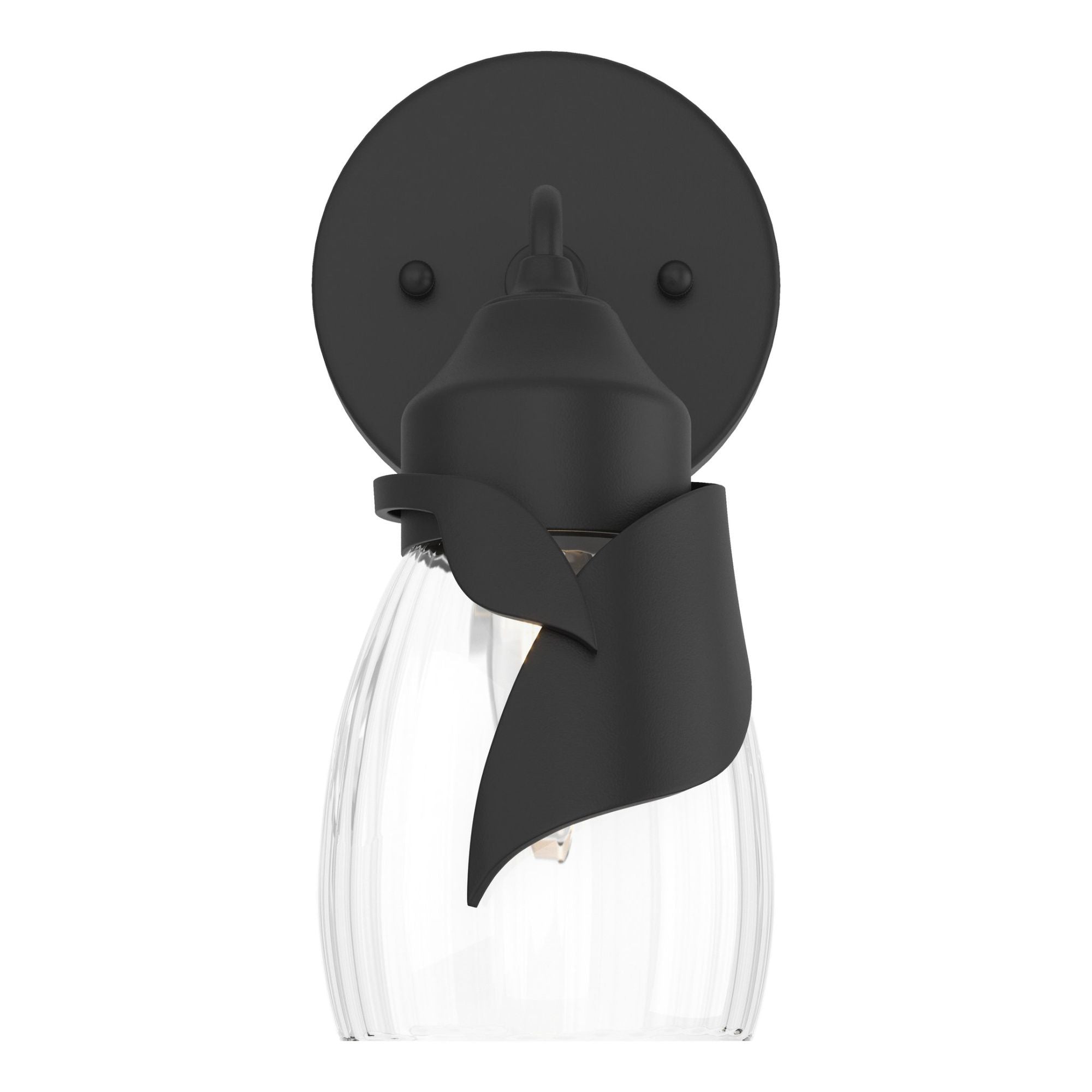 Lapas Water Glass 1-Light Bath Sconce 1-Light Water Glass (LL) in Black