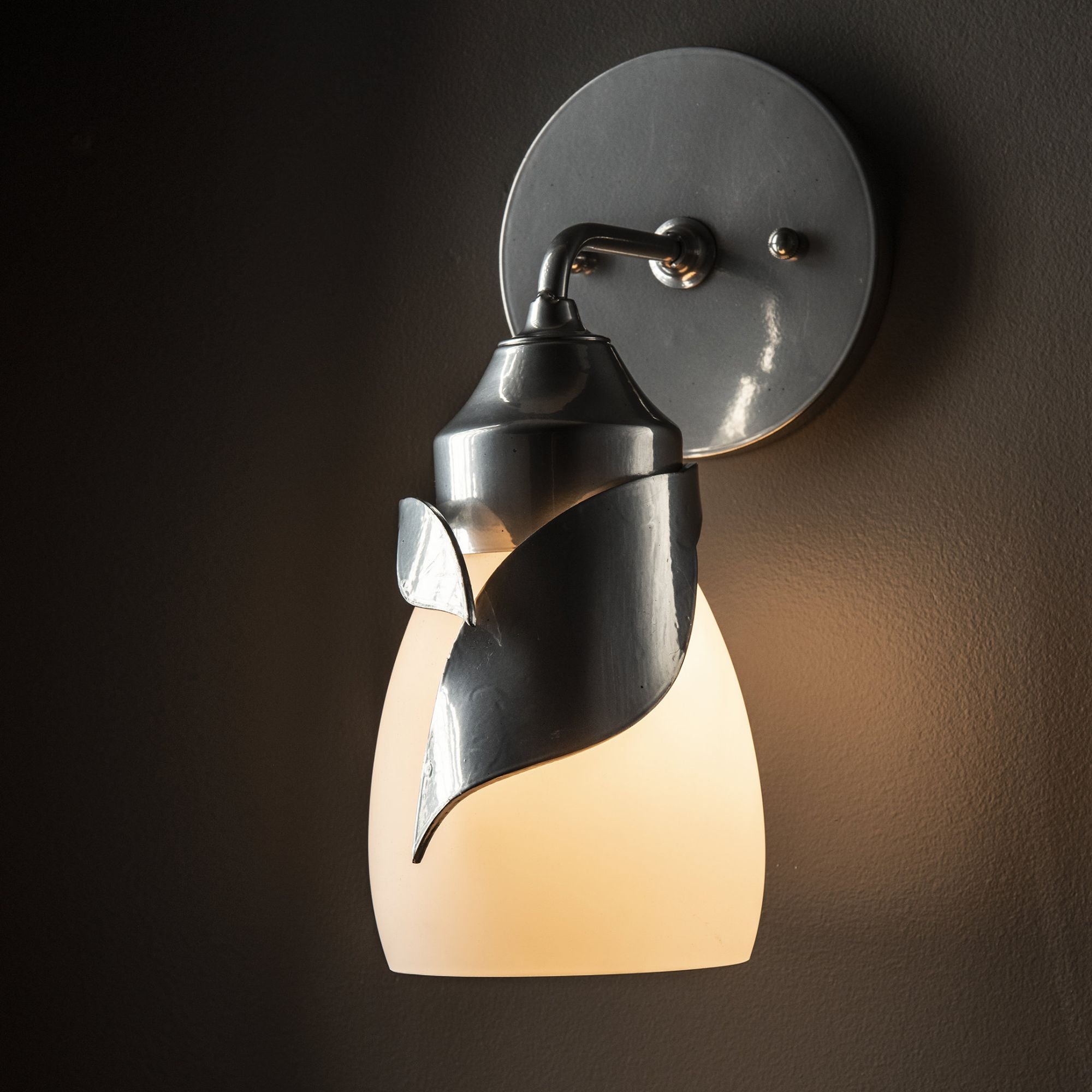 Lapas Opal Glass 1-Light Bath Sconce 1-Light Opal Glass (GG) in Sterling