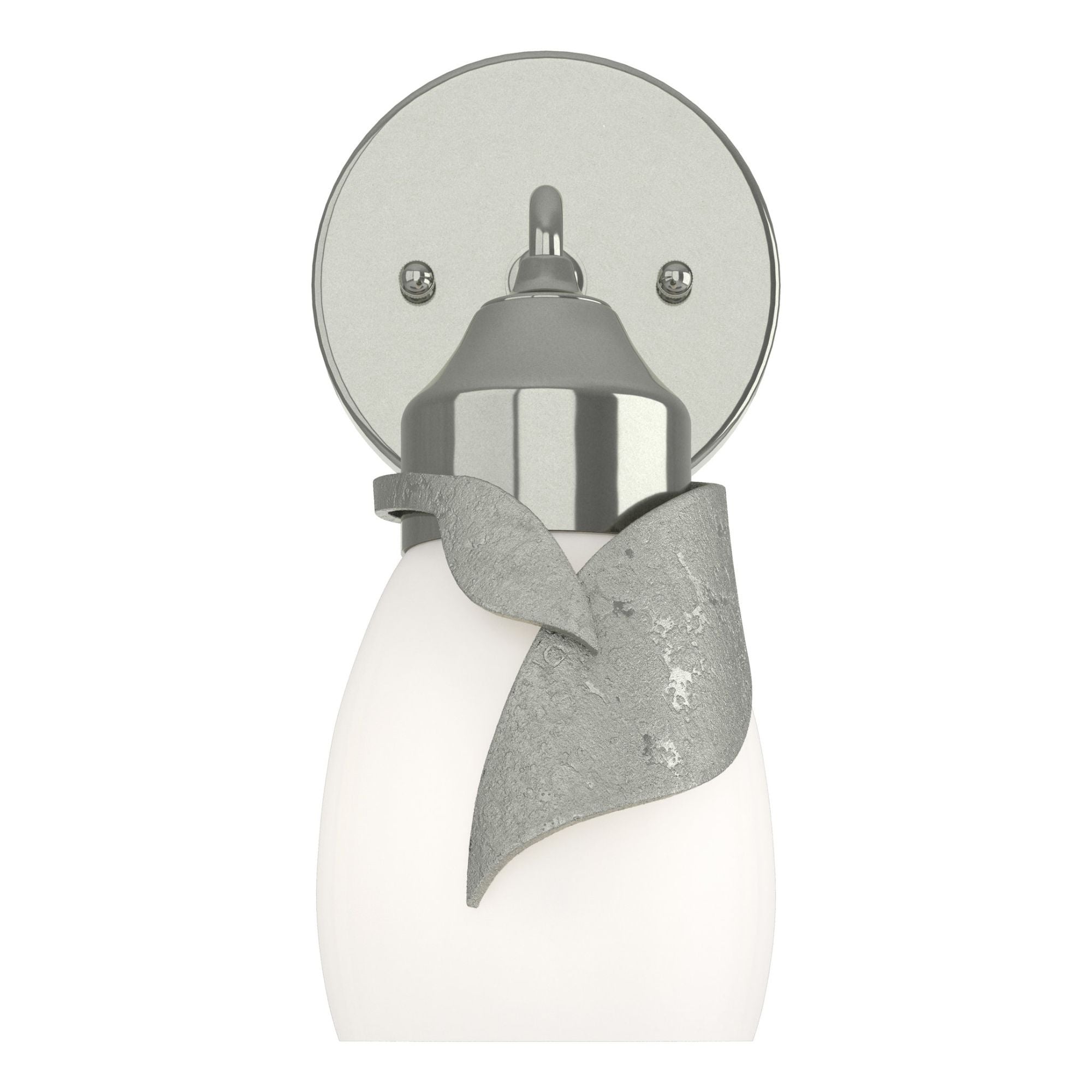 Lapas Opal Glass 1-Light Bath Sconce 1-Light Opal Glass (GG) in Sterling