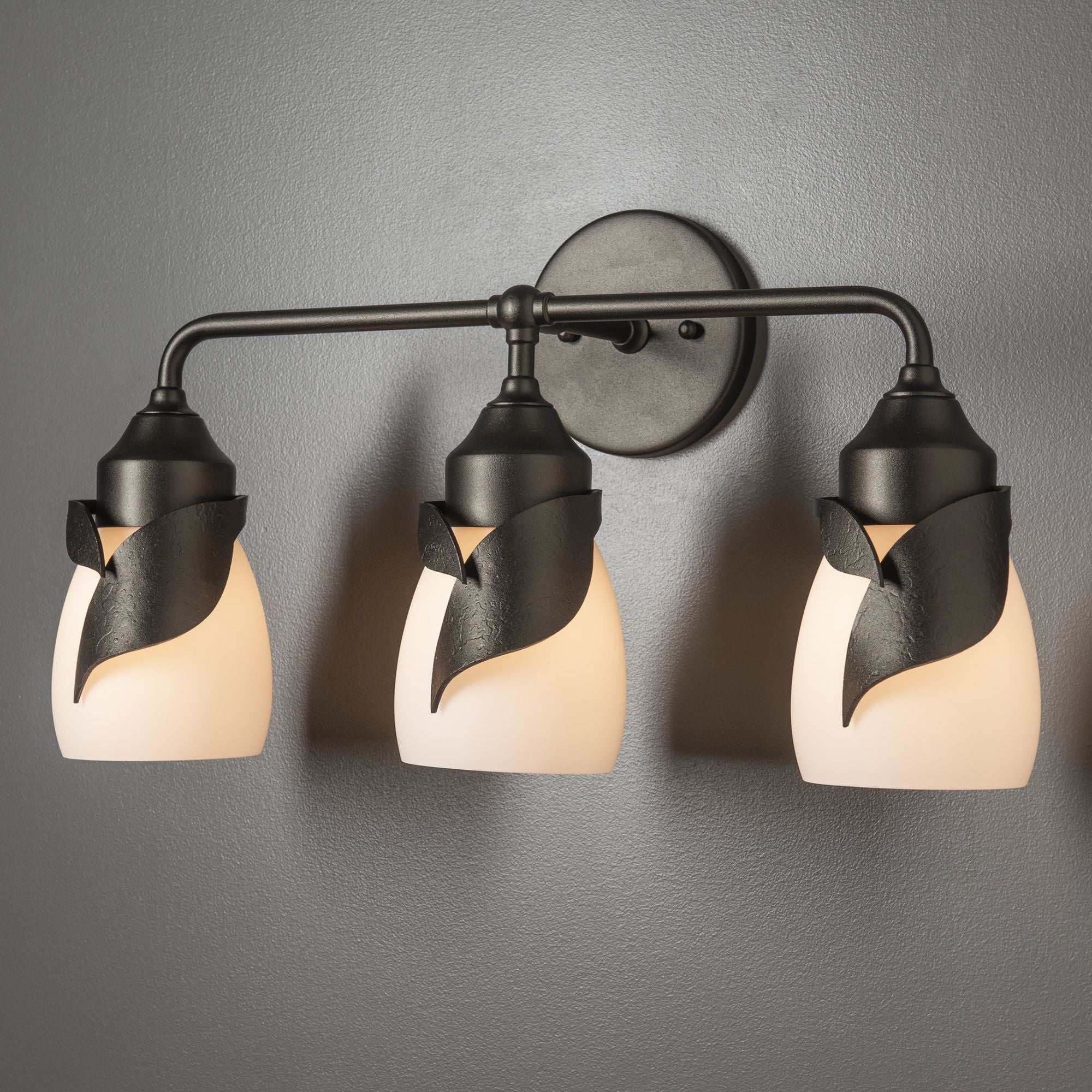 Lapas Opal Glass 3-Light Bath Sconce 3-Light Opal Glass (GG) in Oil Rubbed Bronze
