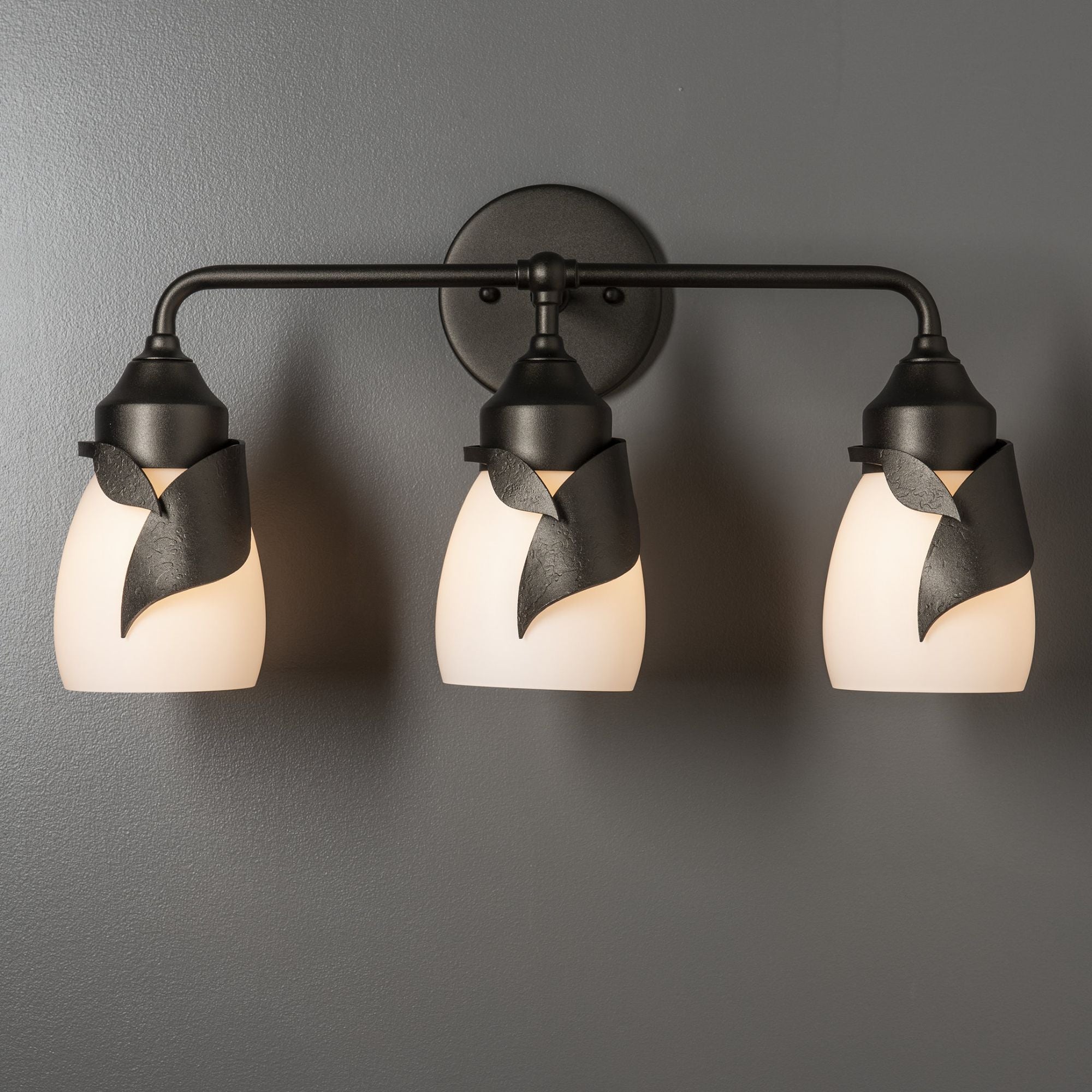 Lapas Opal Glass 3-Light Bath Sconce 3-Light Opal Glass (GG) in Oil Rubbed Bronze