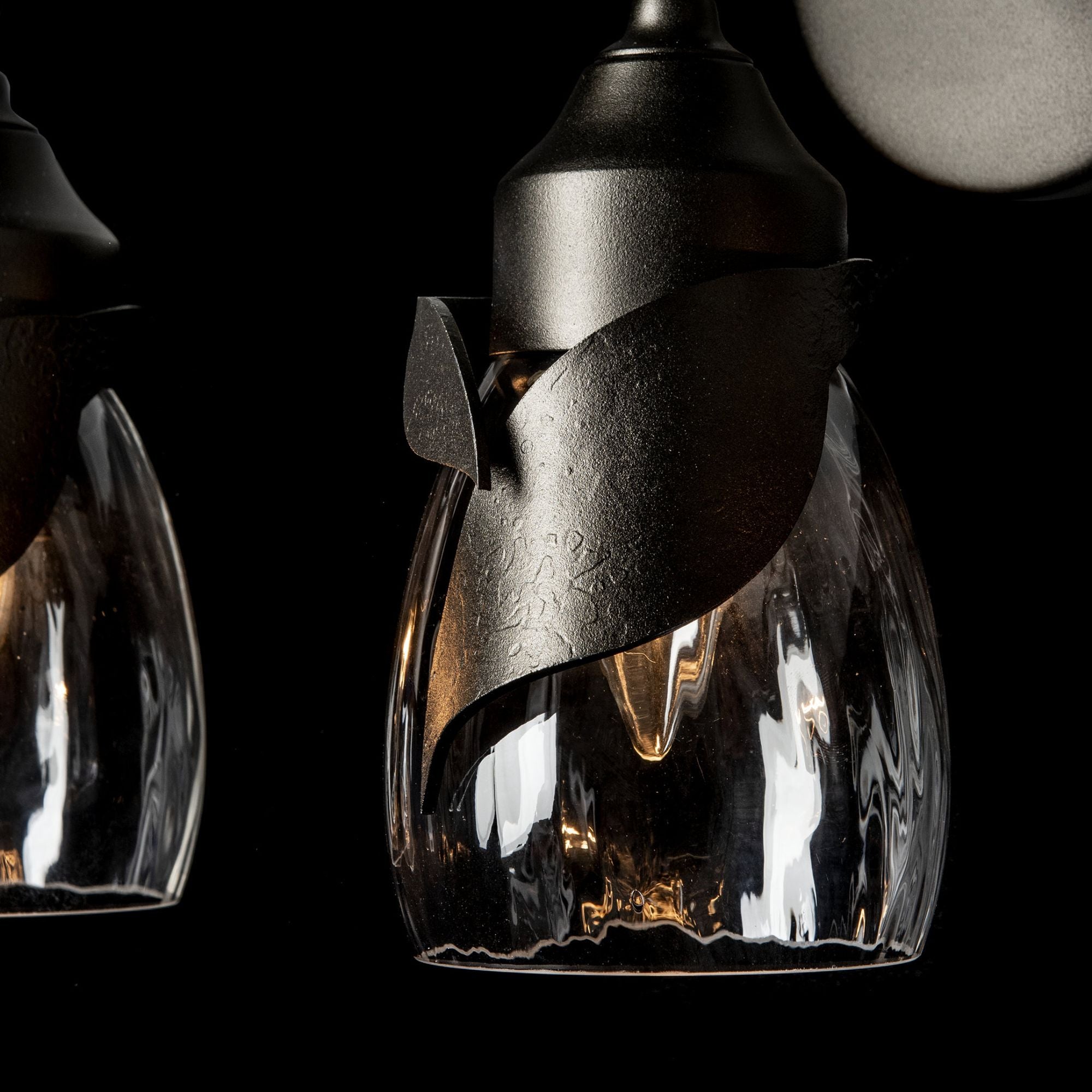 Lapas Water Glass 3-Light Bath Sconce 3-Light Water Glass (LL) in Oil Rubbed Bronze