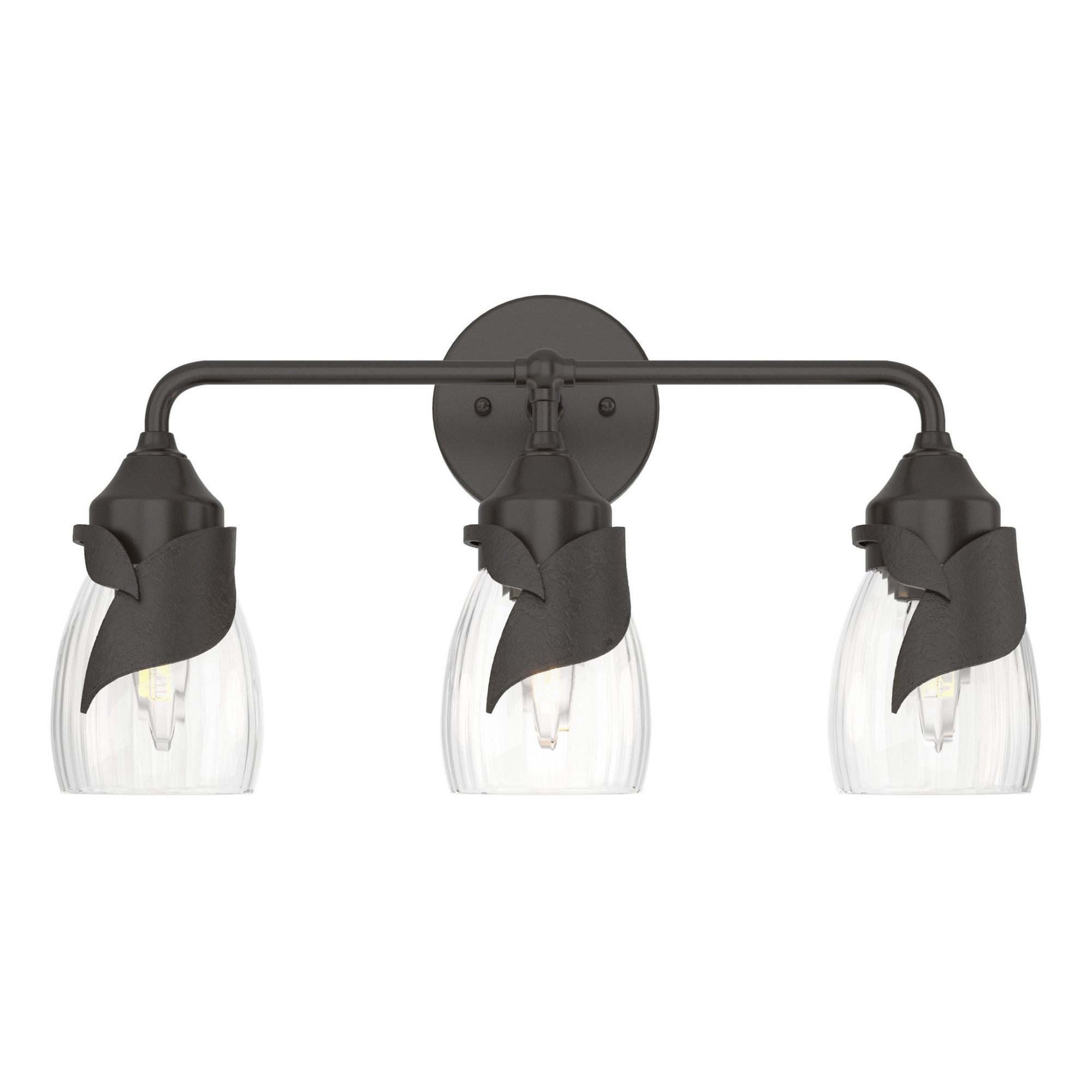 Lapas Water Glass 3-Light Bath Sconce 3-Light Water Glass (LL) in Oil Rubbed Bronze