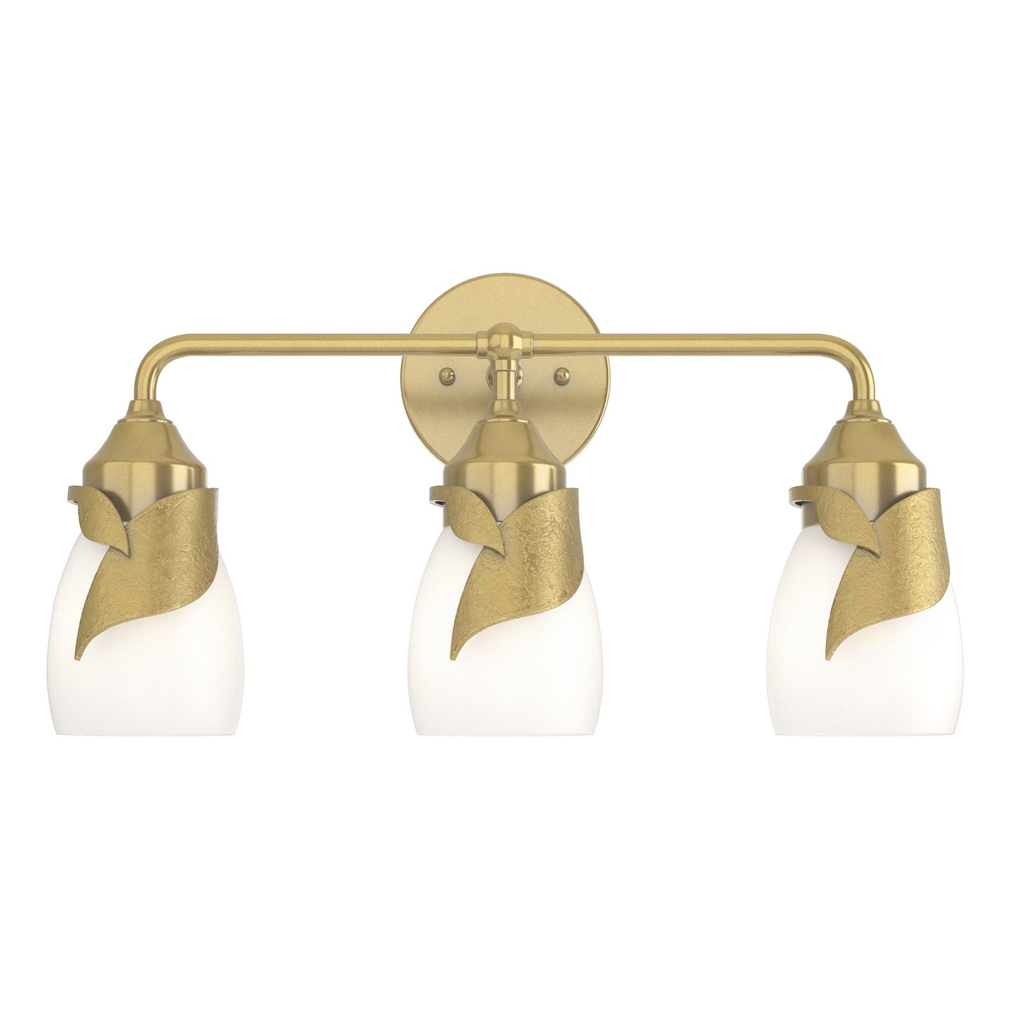 Lapas Opal Glass 3-Light Bath Sconce 3-Light Opal Glass (GG) in Modern Brass