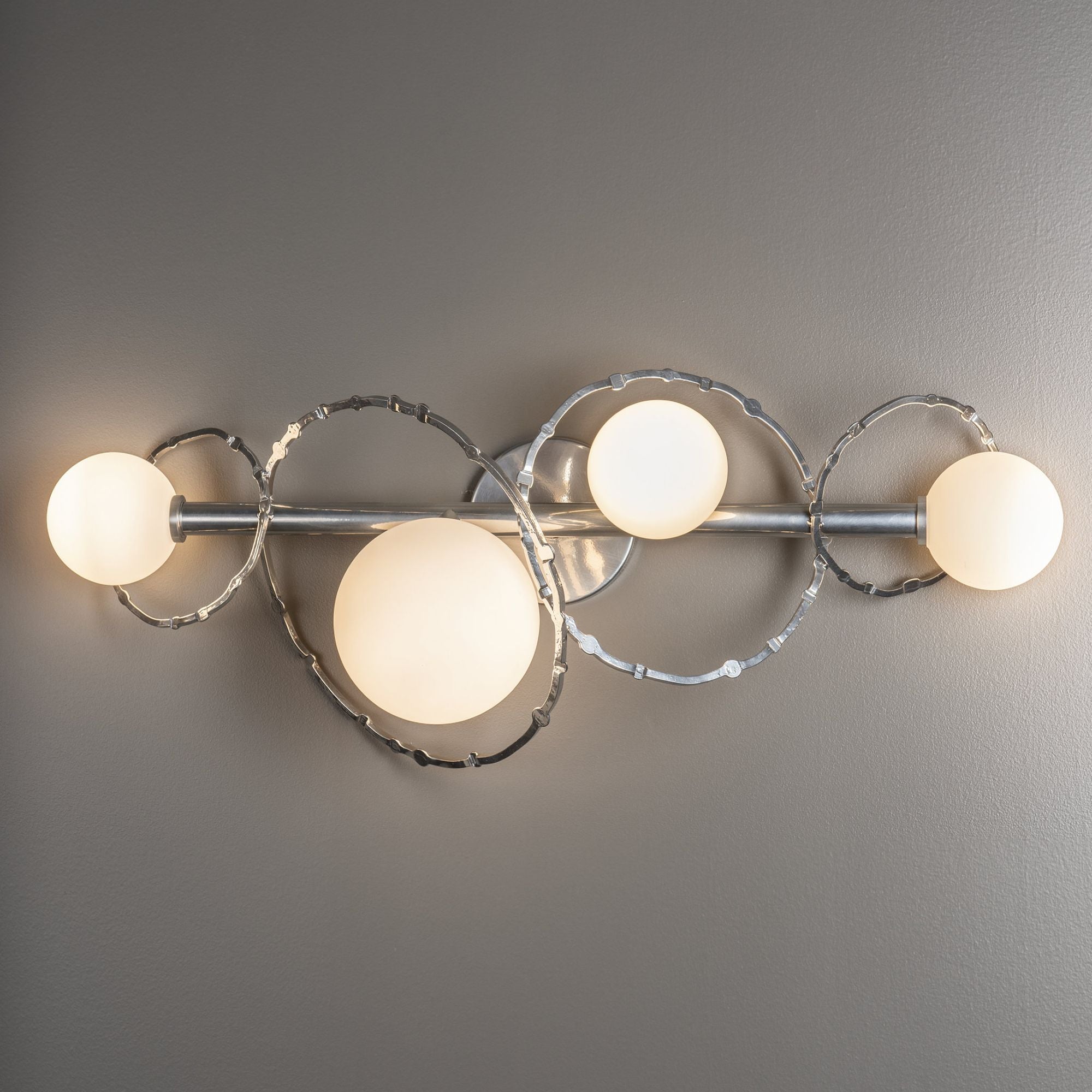 Olympus 4-Light Bath Sconce 4-Light Opal Glass (GG) in Sterling