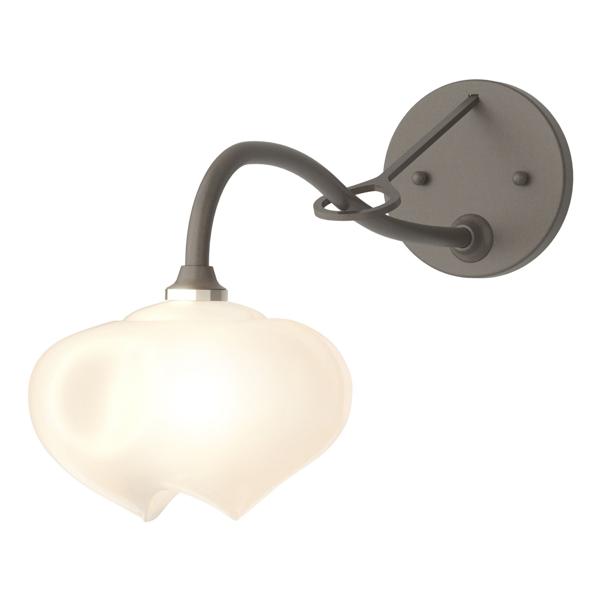 Ume 1-Light Long-Arm Sconce 1-Light Frosted Glass (FD) in Dark Smoke