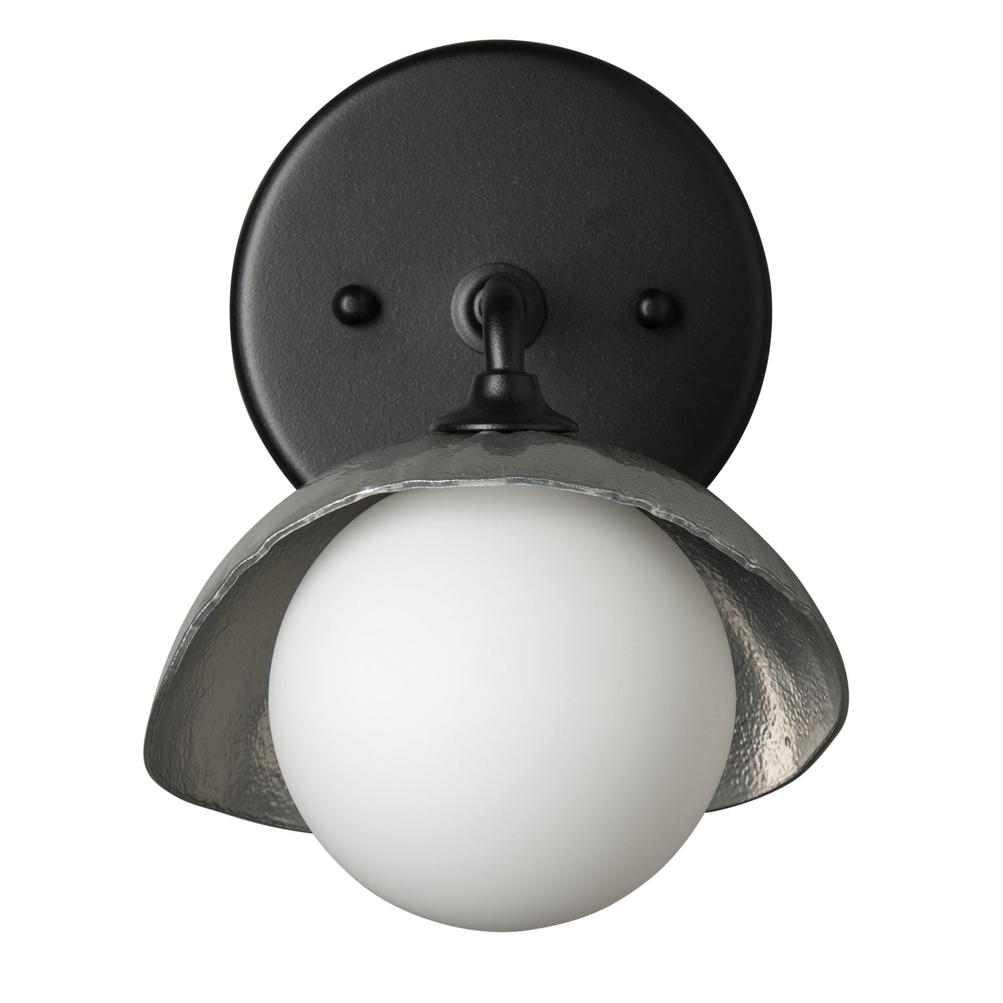 Brooklyn 1-Light Single Shade Bath Sconce 1-Light Sterling Accent Opal Glass (GG) in Black