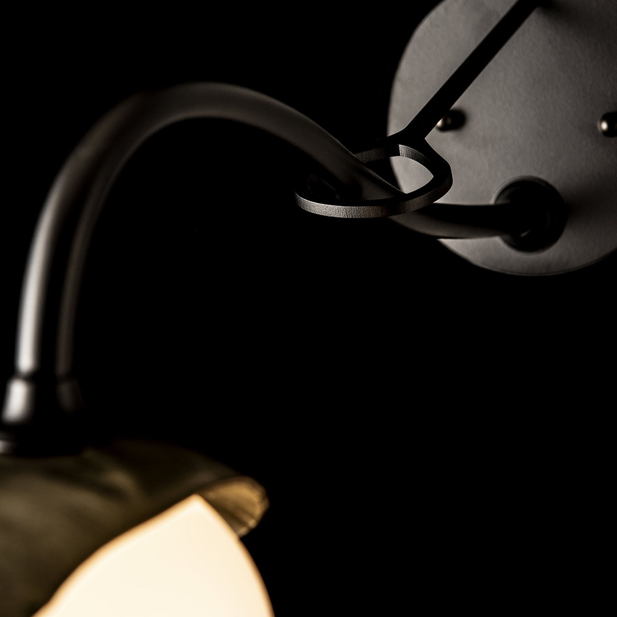 Brooklyn 1-Light Single Shade Long-Arm Sconce 1-Light Modern Brass Accent Opal Glass (GG) in Black