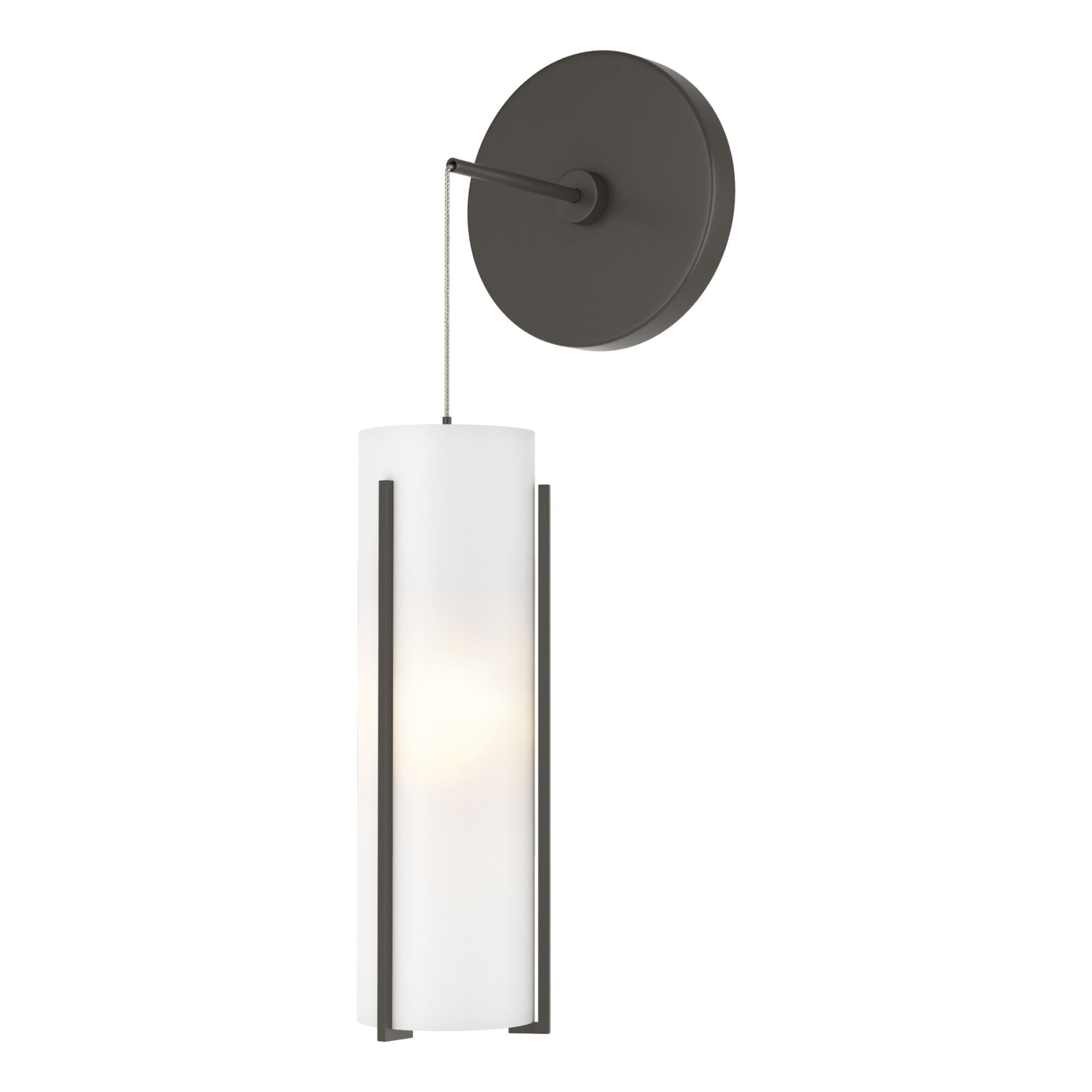 Exos Glass Mini Low Voltage Sconce 1-Light Opal Glass (GG) in Dark Smoke