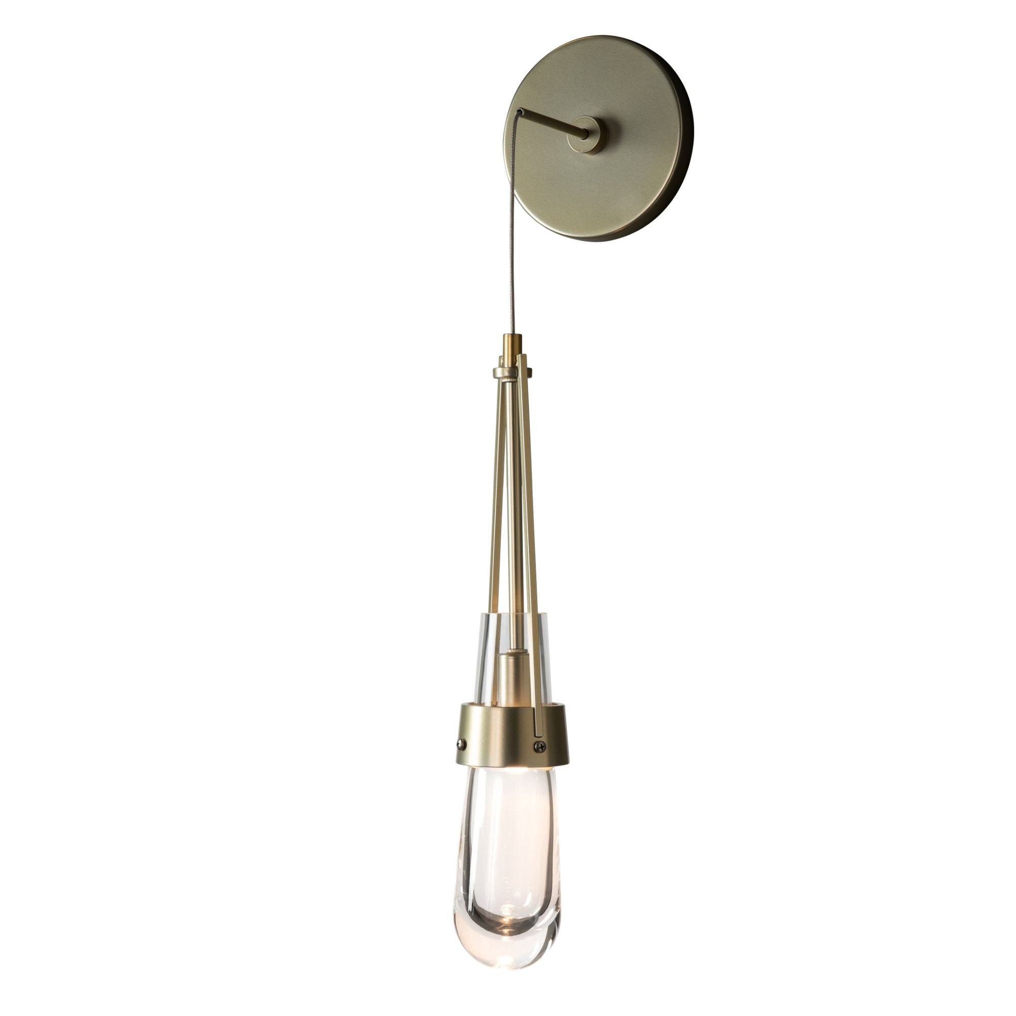 Link Clear Glass Low Voltage Sconce 1-Light Clear Glass (ZM) in Modern Brass
