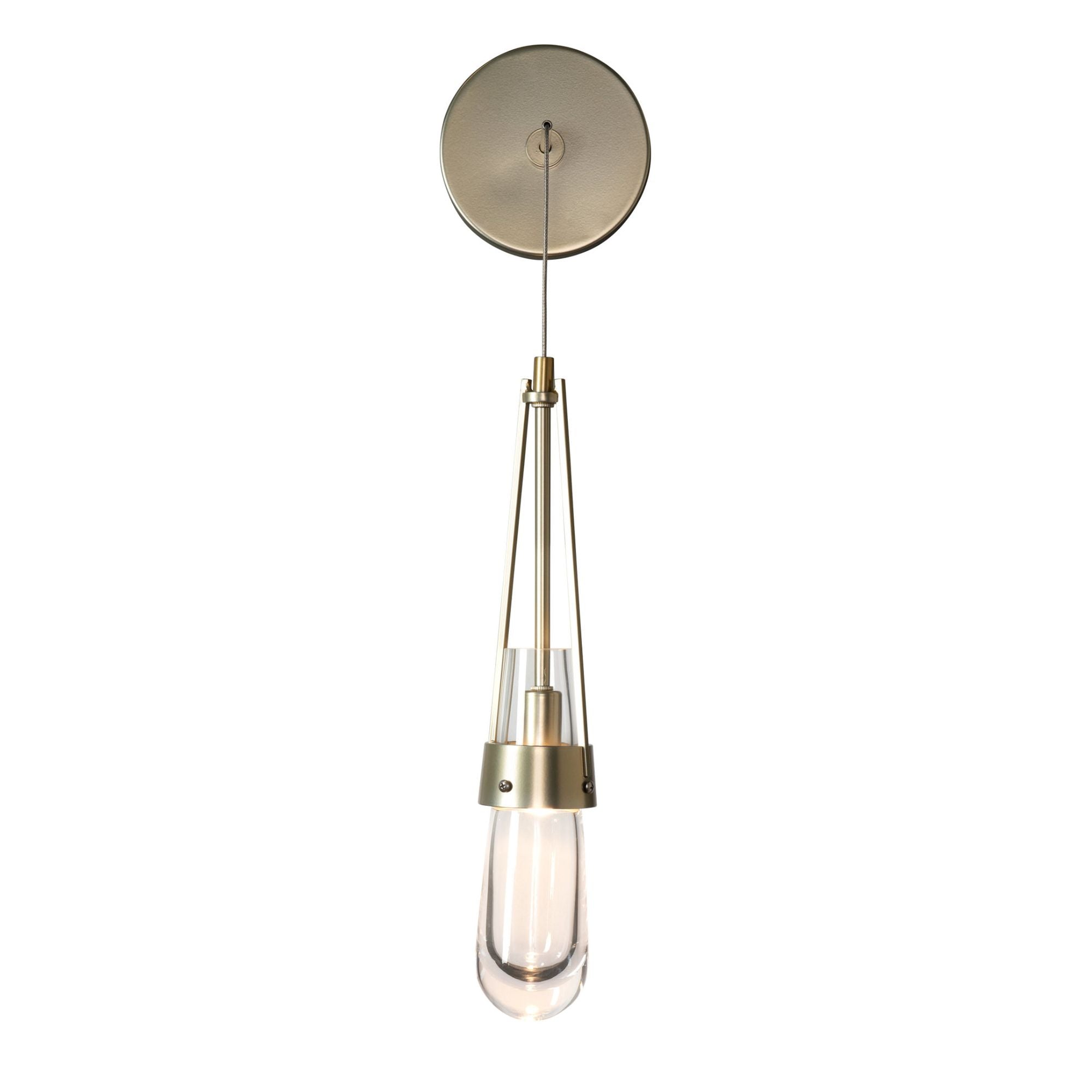 Link Clear Glass Low Voltage Sconce 1-Light Clear Glass (ZM) in Modern Brass