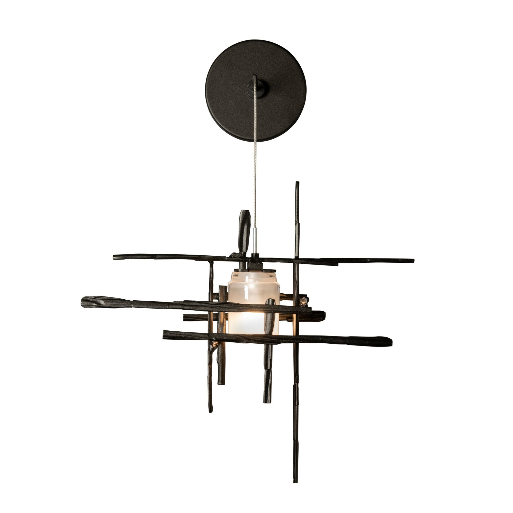 Tura Frosted Glass Low Voltage Sconce 1-Light Cast Glass (YC) in Oil Rubbed Bronze
