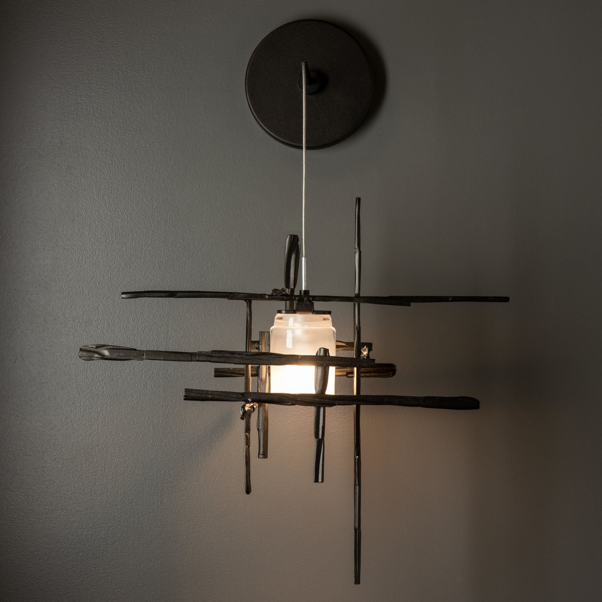 Tura Frosted Glass Low Voltage Sconce 1-Light Cast Glass (YC) in Oil Rubbed Bronze