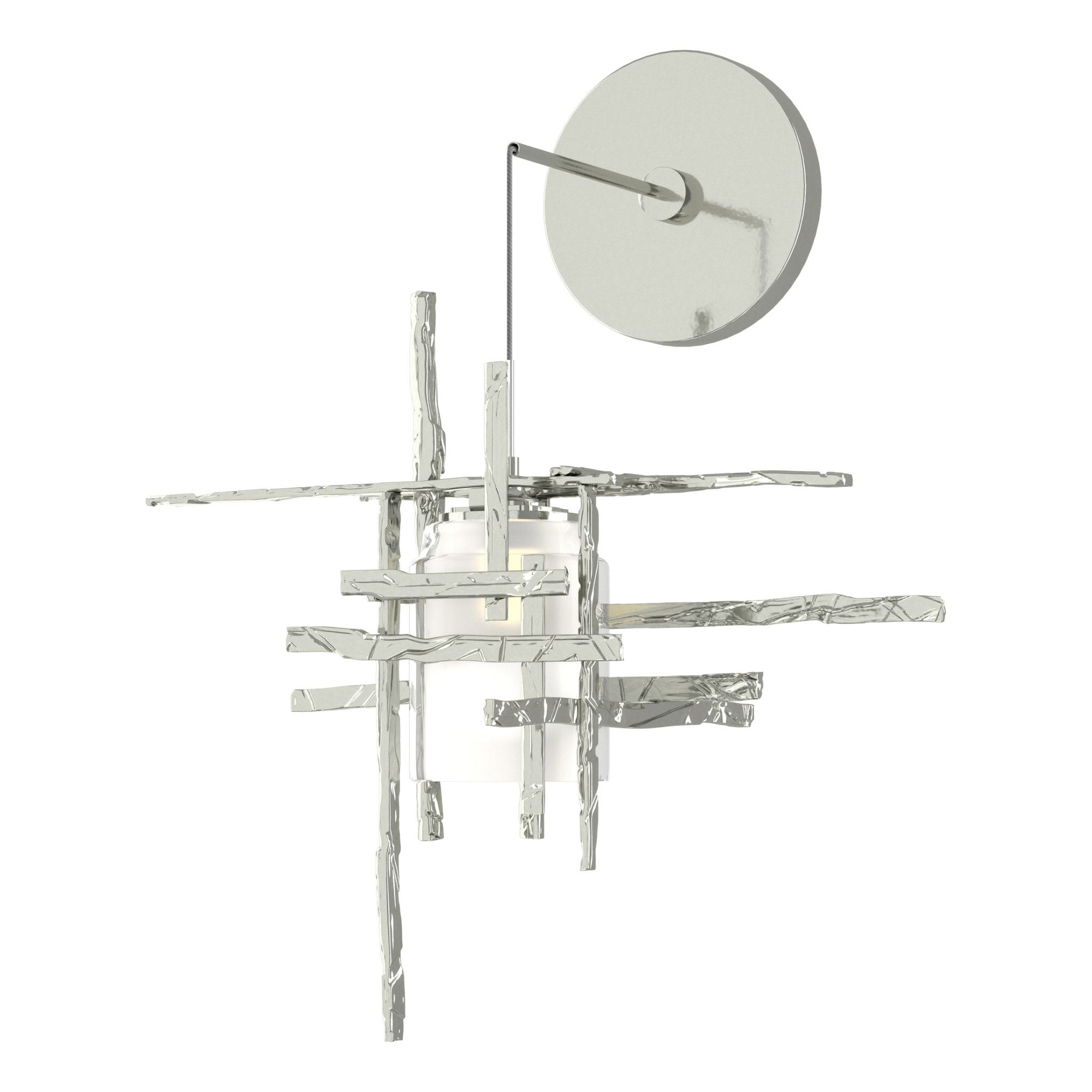 Tura Frosted Glass Low Voltage Sconce 1-Light Cast Glass (YC) in Sterling