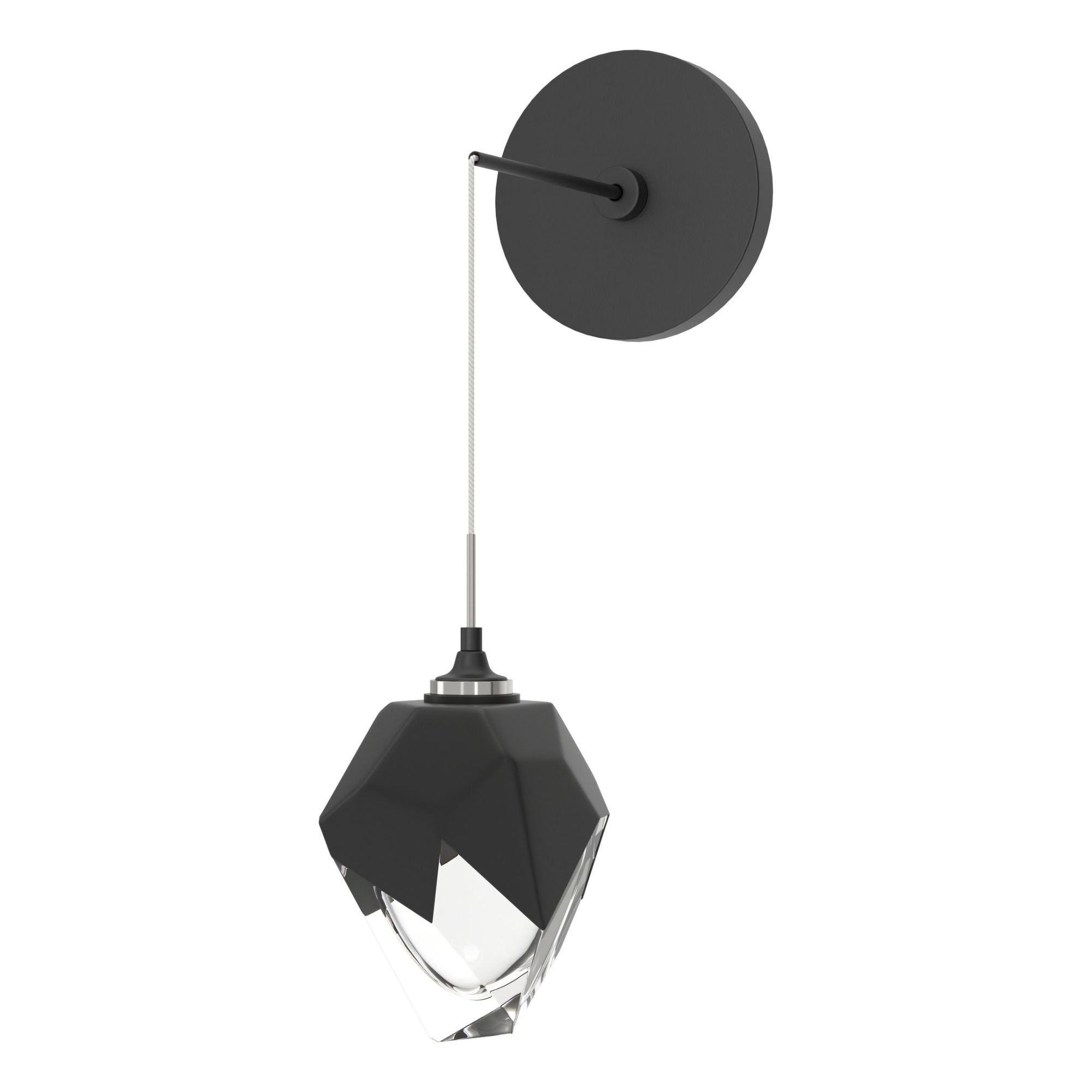 Chrysalis Small Low Voltage Sconce 1-Light Black Crystal (BP) in Black