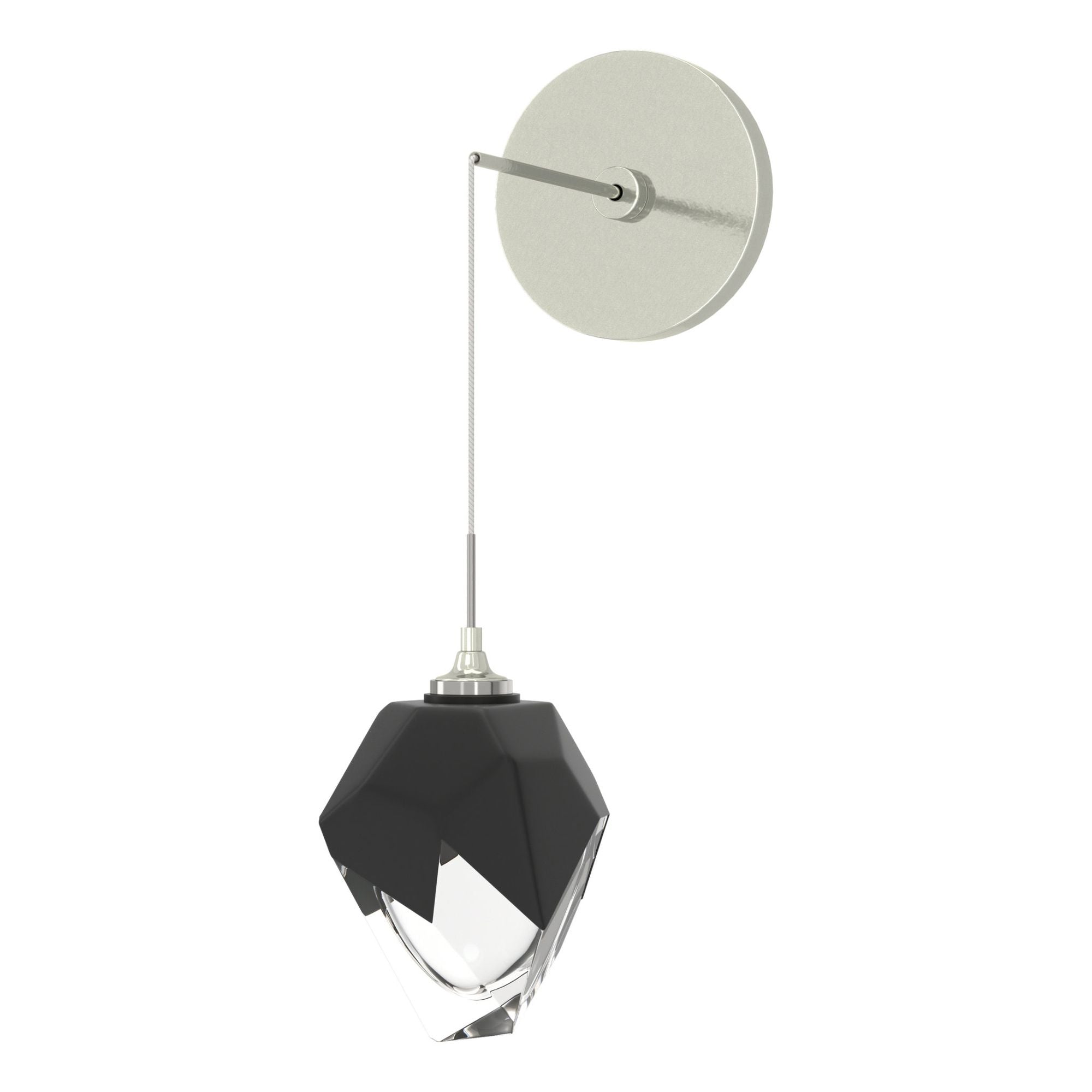 Chrysalis Small Low Voltage Sconce 1-Light Black Crystal (BP) in Sterling