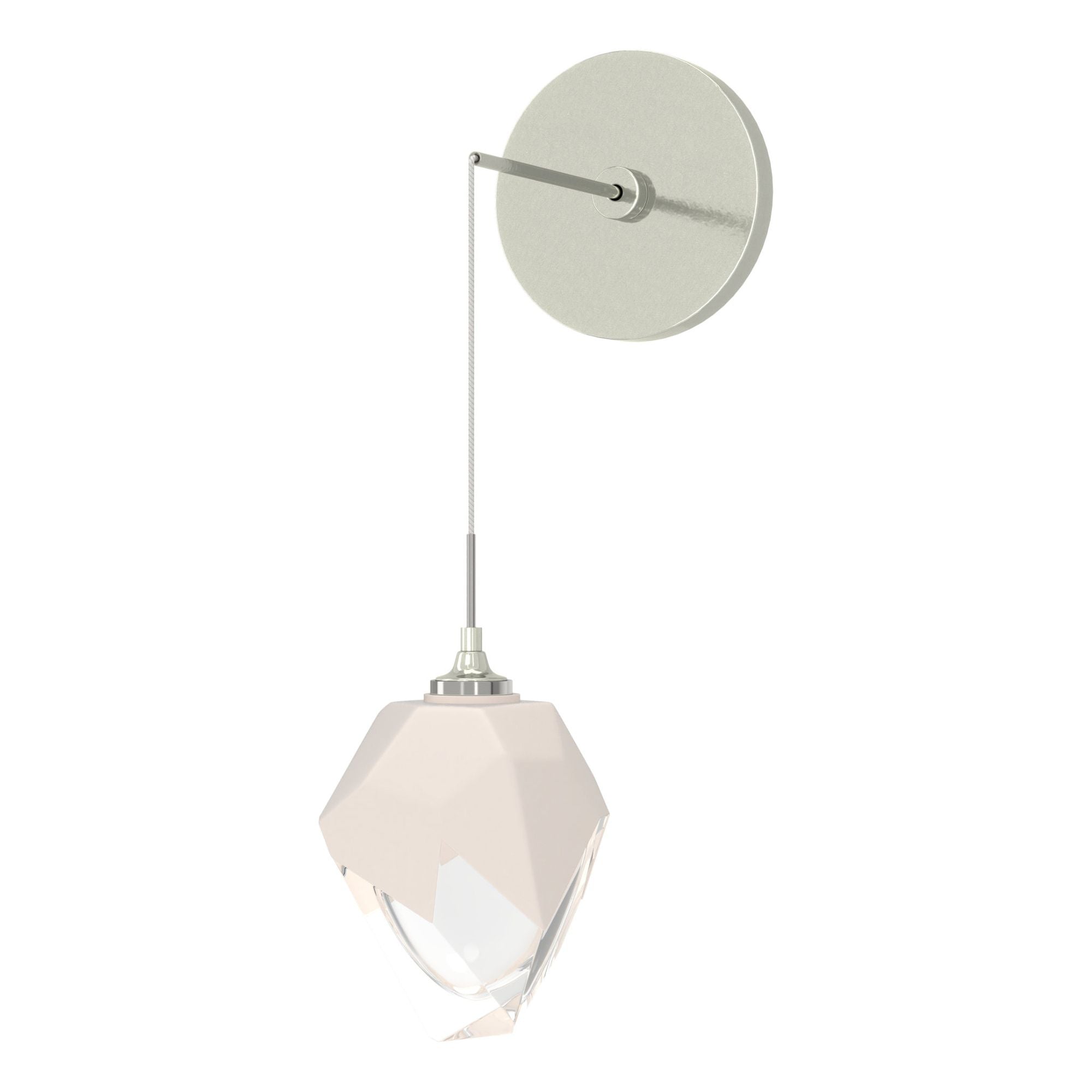 Chrysalis Small Low Voltage Sconce 1-Light White Crystal (WP) in Sterling