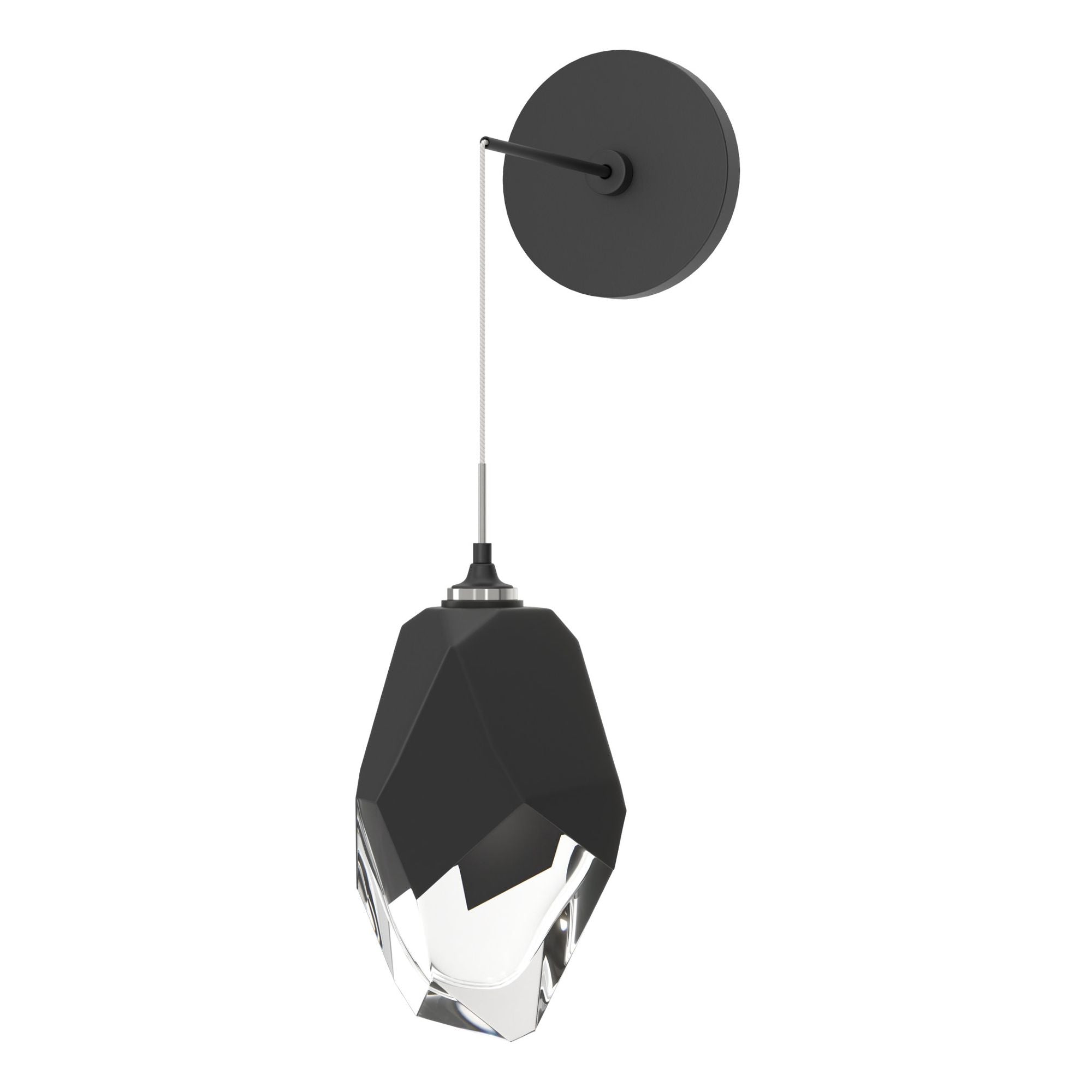 Chrysalis Large Low Voltage Sconce 1-Light Black Crystal (BP) in Black