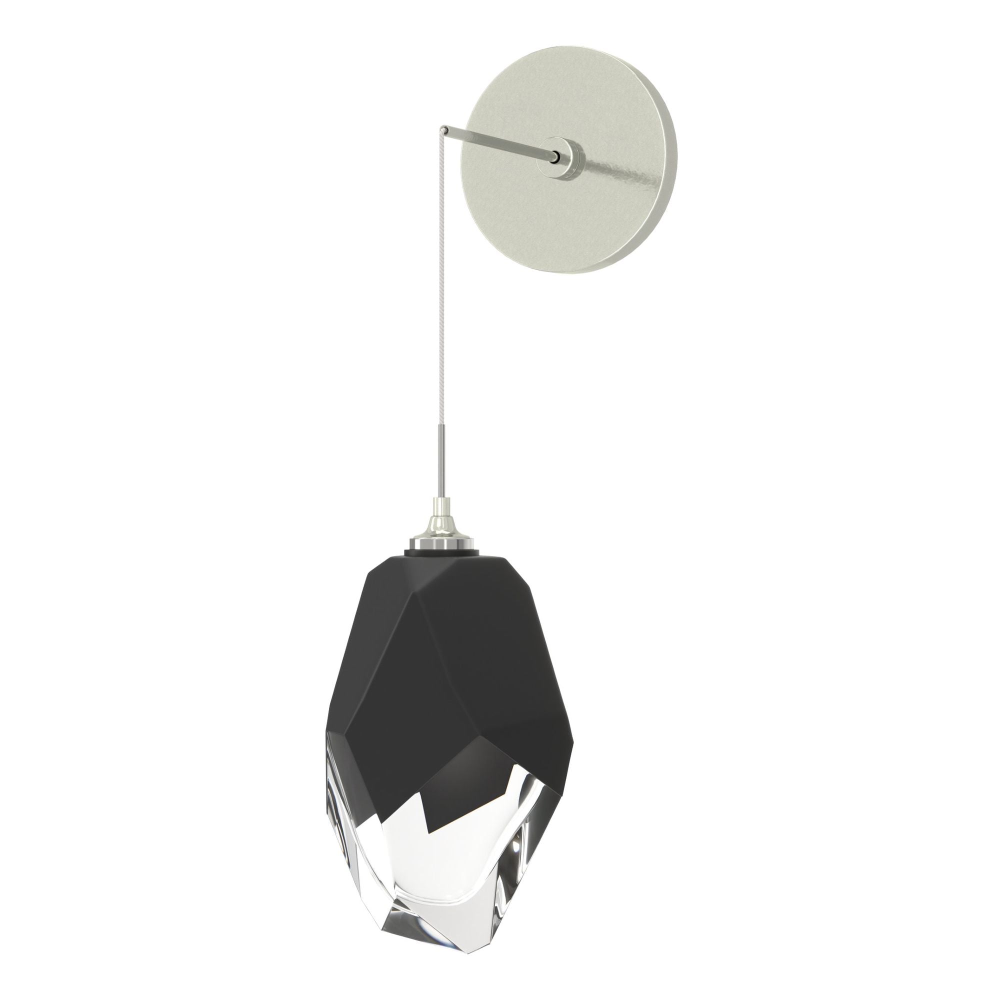 Chrysalis Large Low Voltage Sconce 1-Light Black Crystal (BP) in Sterling