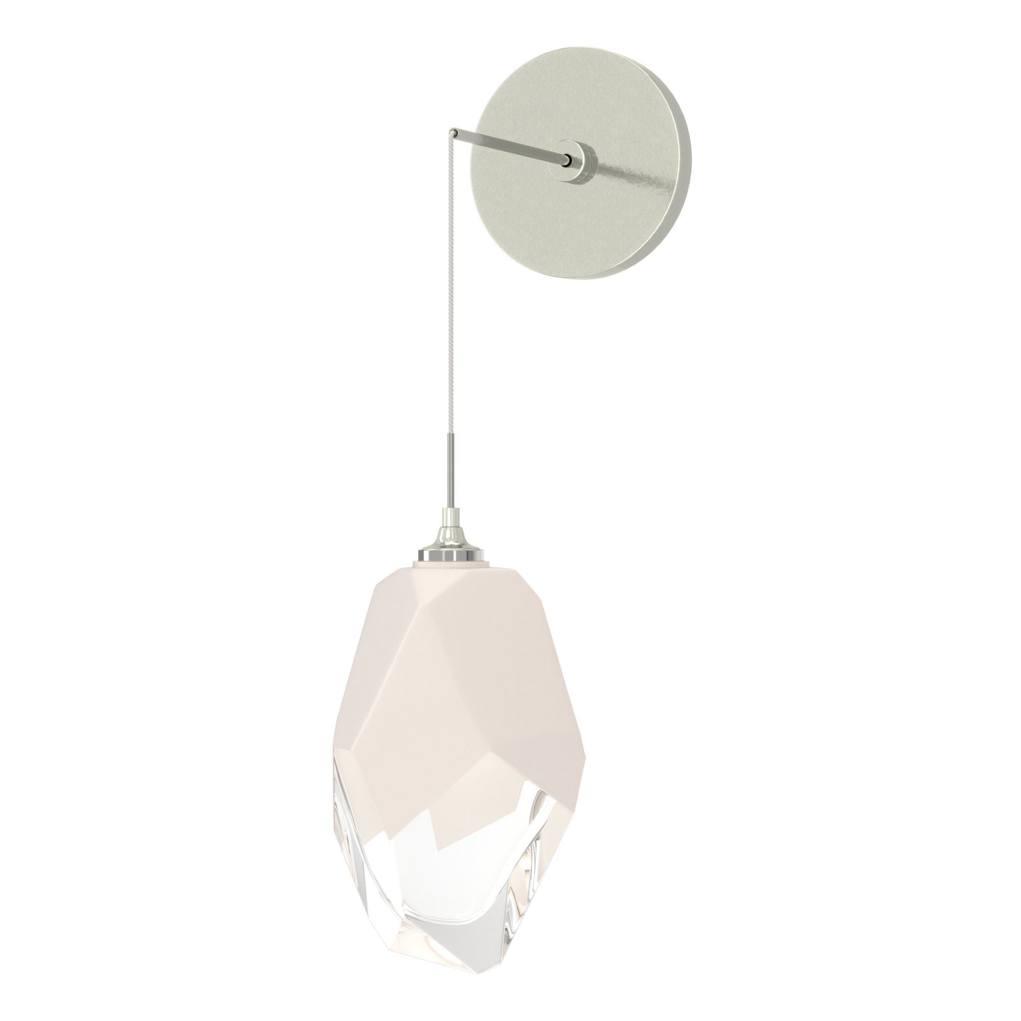 Chrysalis Large Low Voltage Sconce 1-Light White Crystal (WP) in Sterling
