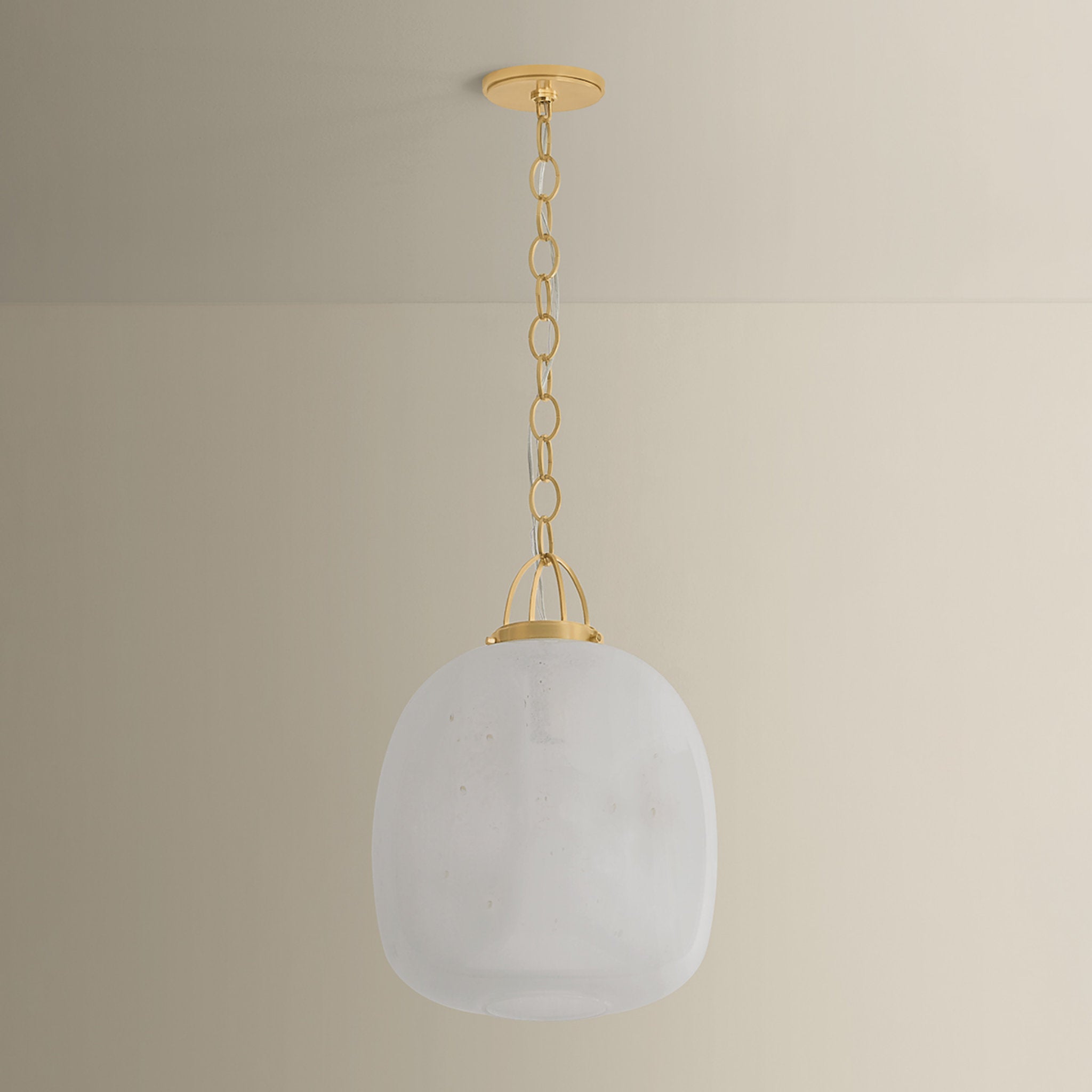 Enosburg 1-Light Pendant in Aged Brass 16W x 23.5H