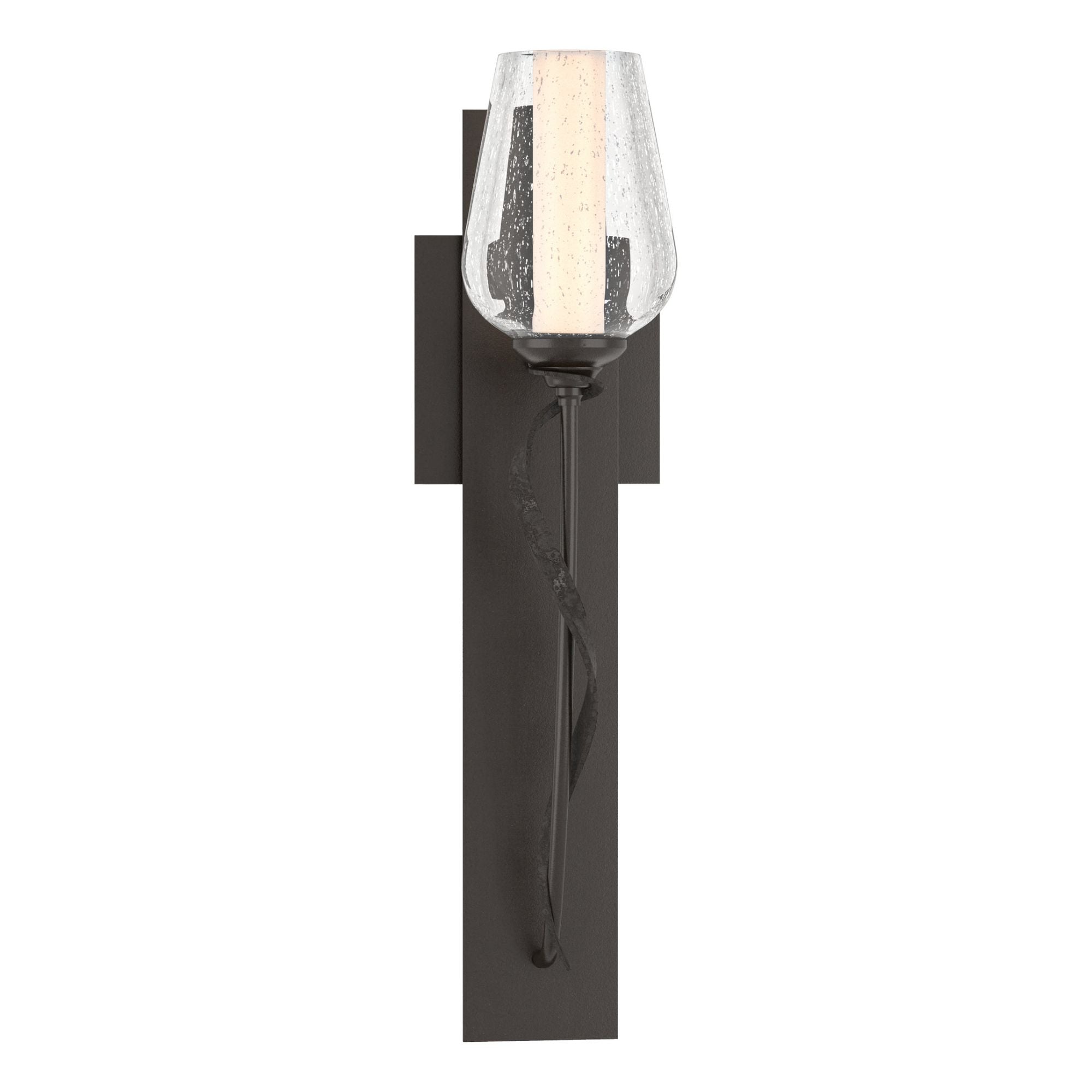 Flora Seeded Glass Sconce 1-Light Seeded Glass with Opal Diffuser (ZS) in Oil Rubbed Bronze