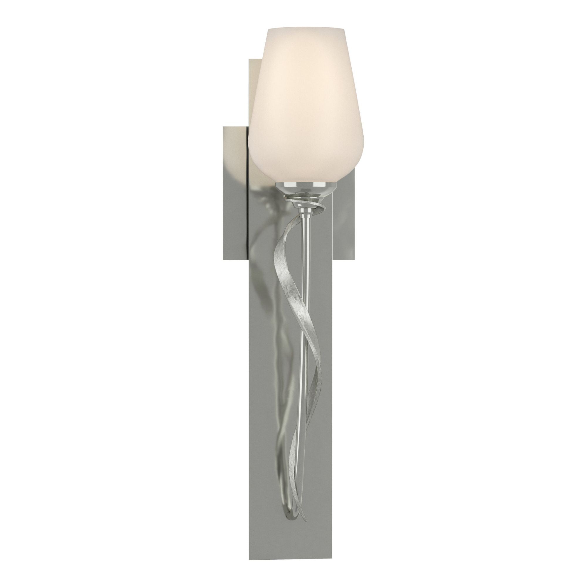 Flora Opal Glass Sconce 1-Light Opal Glass (GG) in Sterling
