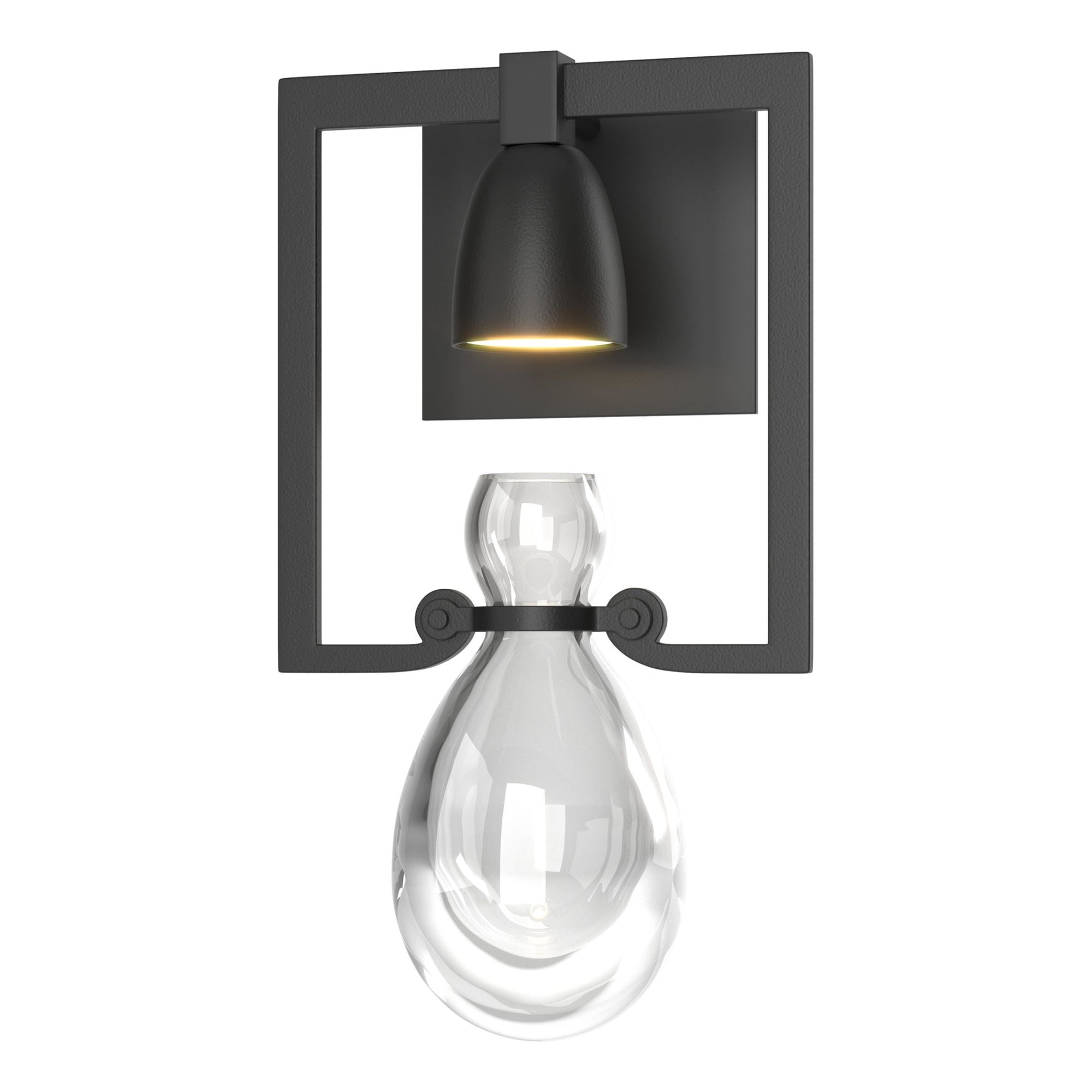 Apothecary Sconce 1-Light Clear Glass (ZM) in Black