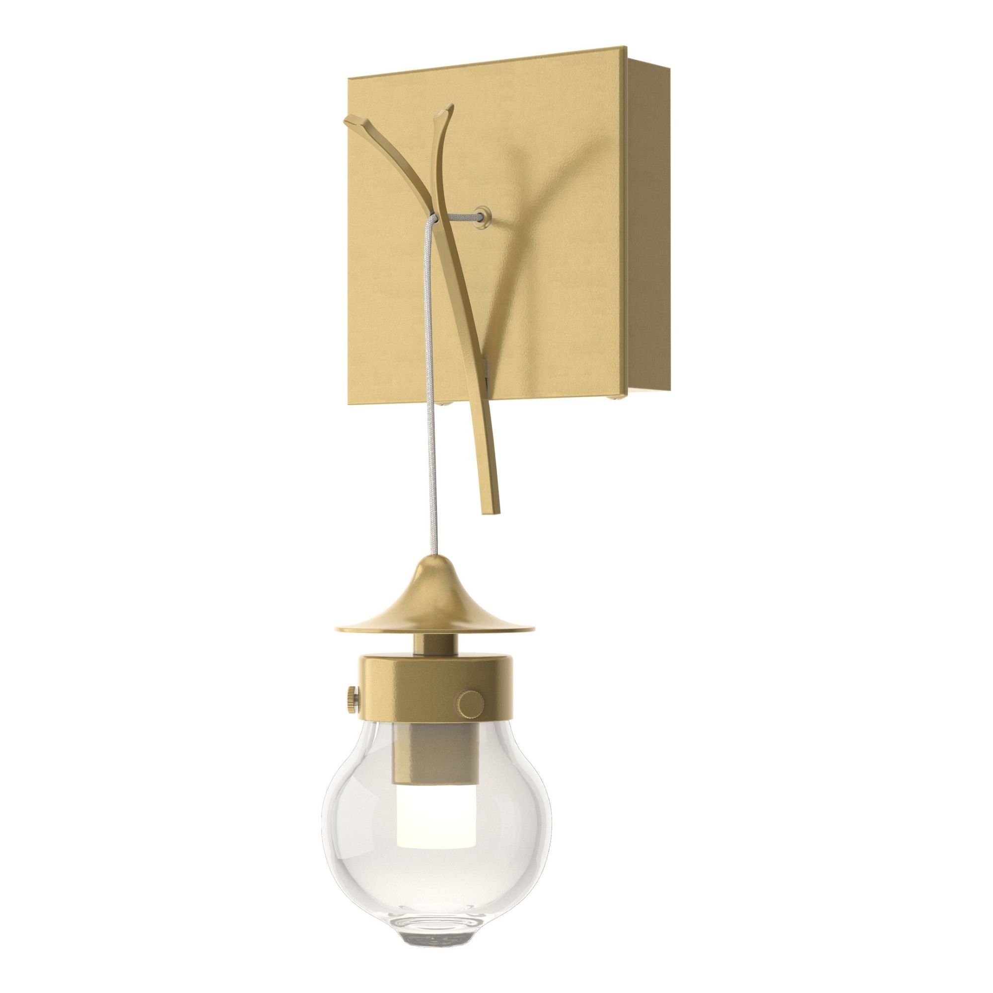 Kiwi Sconce 1-Light Clear Glass (ZM) in Modern Brass