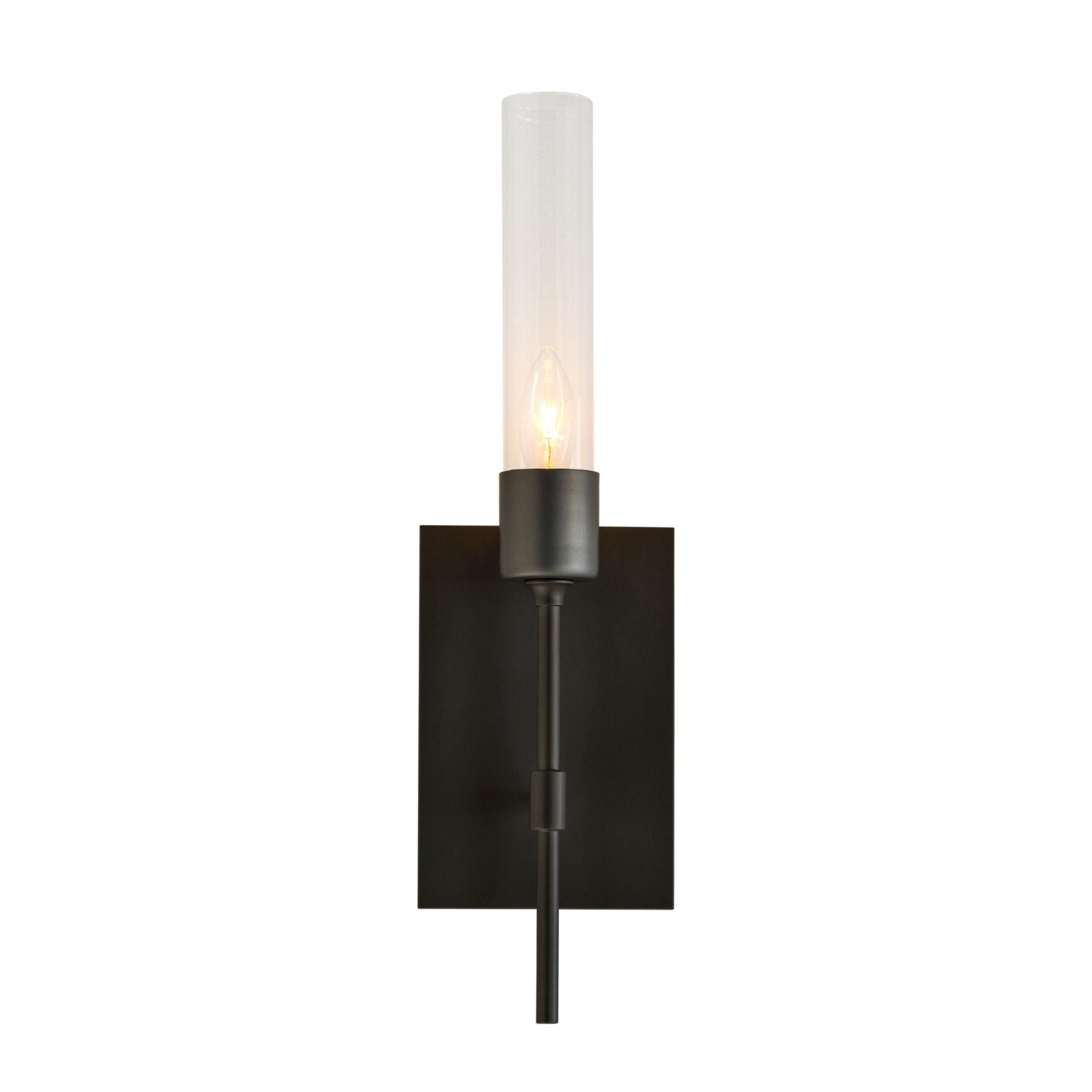 Vela Sconce 1-Light Clear Glass (ZM) in Dark Smoke