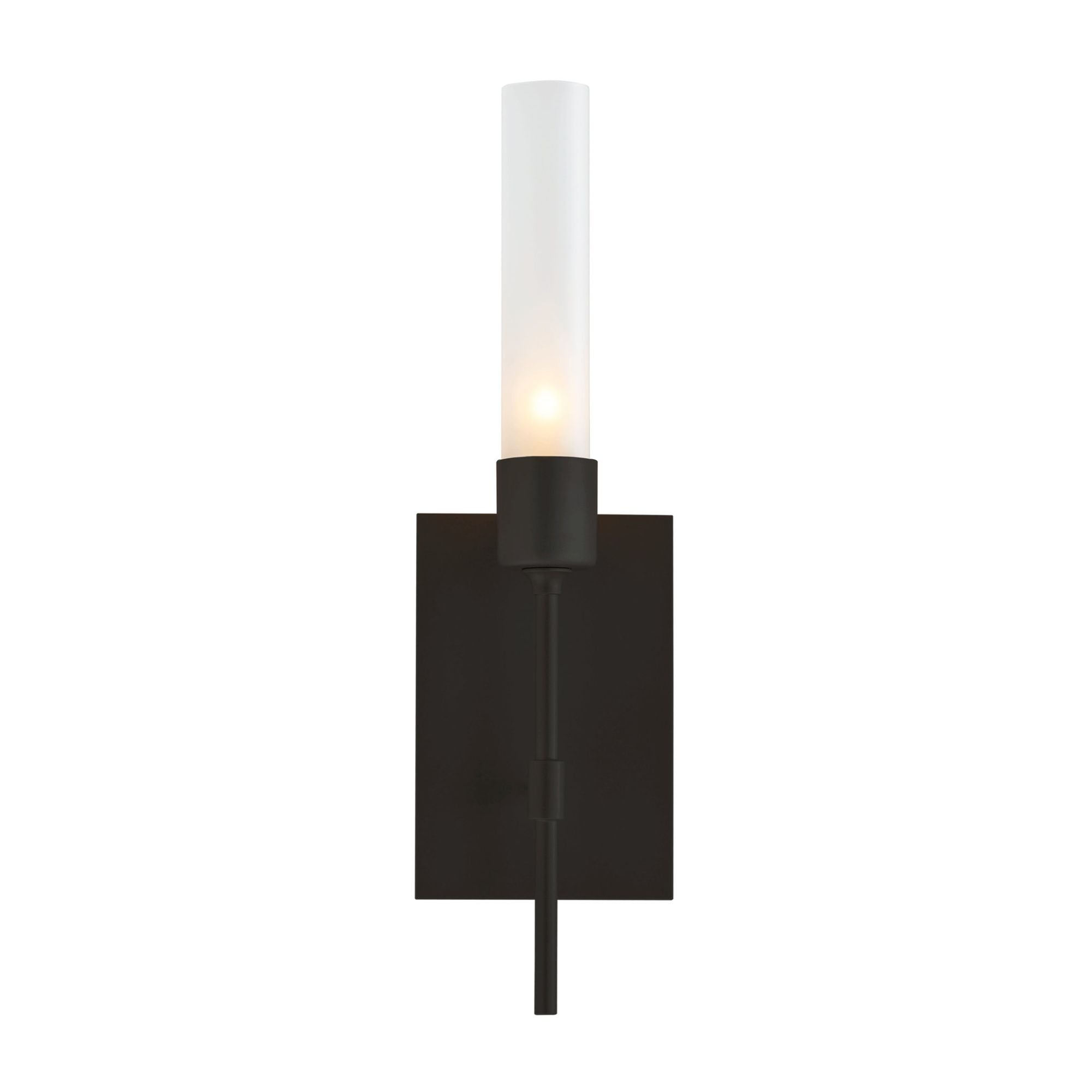 Vela Sconce 1-Light Frosted Glass (FD) in Black