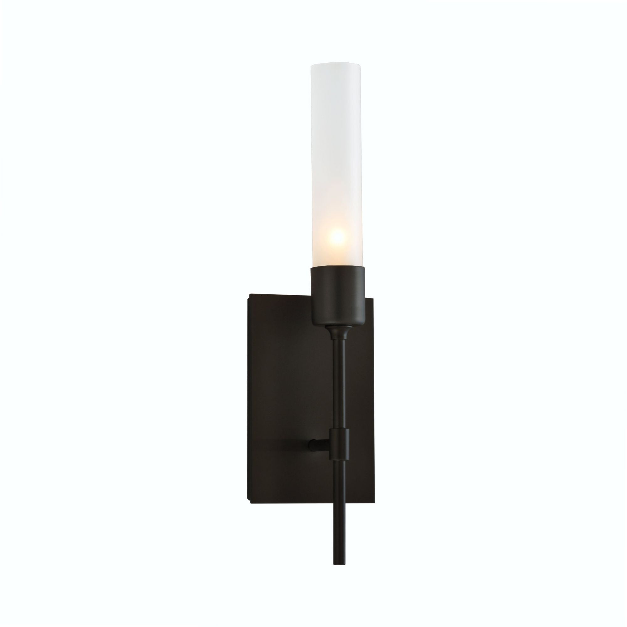 Vela Sconce 1-Light Frosted Glass (FD) in Black