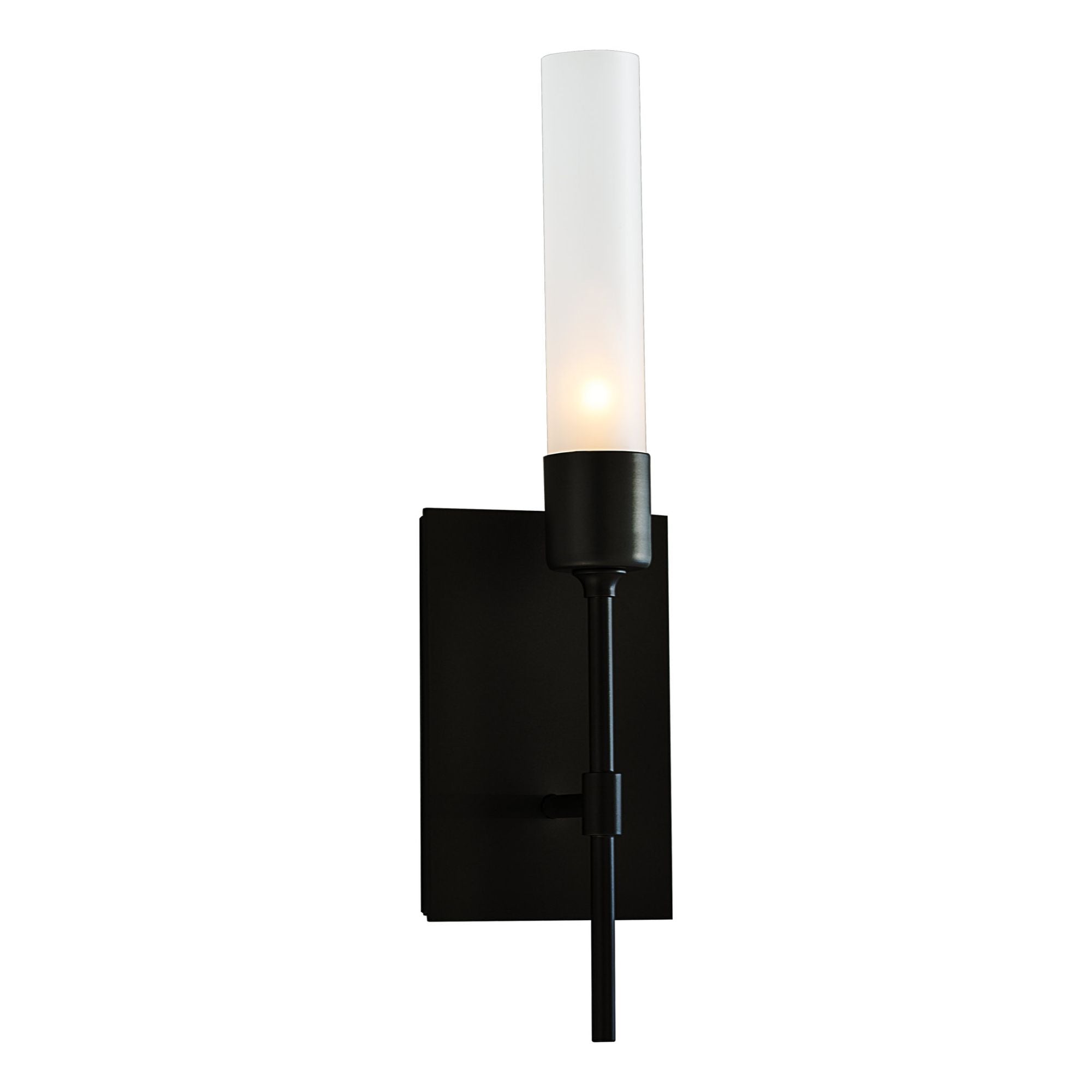 Vela Sconce 1-Light Frosted Glass (FD) in Black