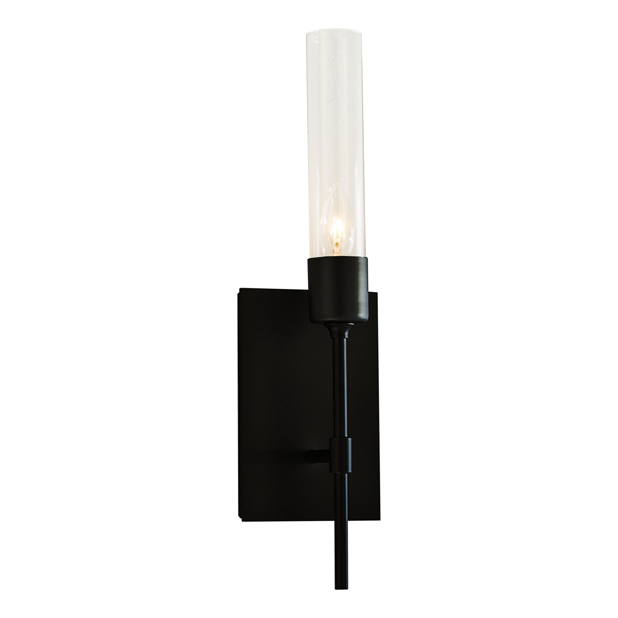 Vela Sconce 1-Light Clear Glass (ZM) in Black