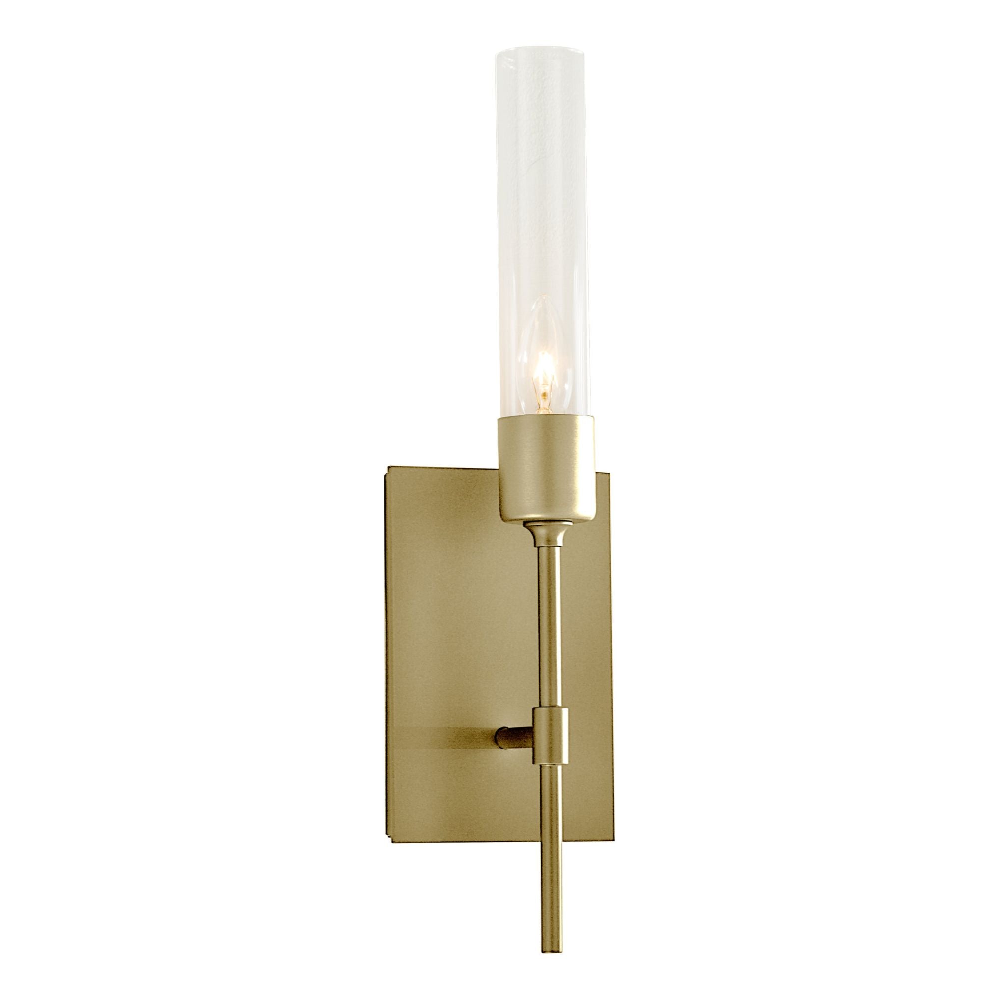 Vela Sconce 1-Light Clear Glass (ZM) in Modern Brass