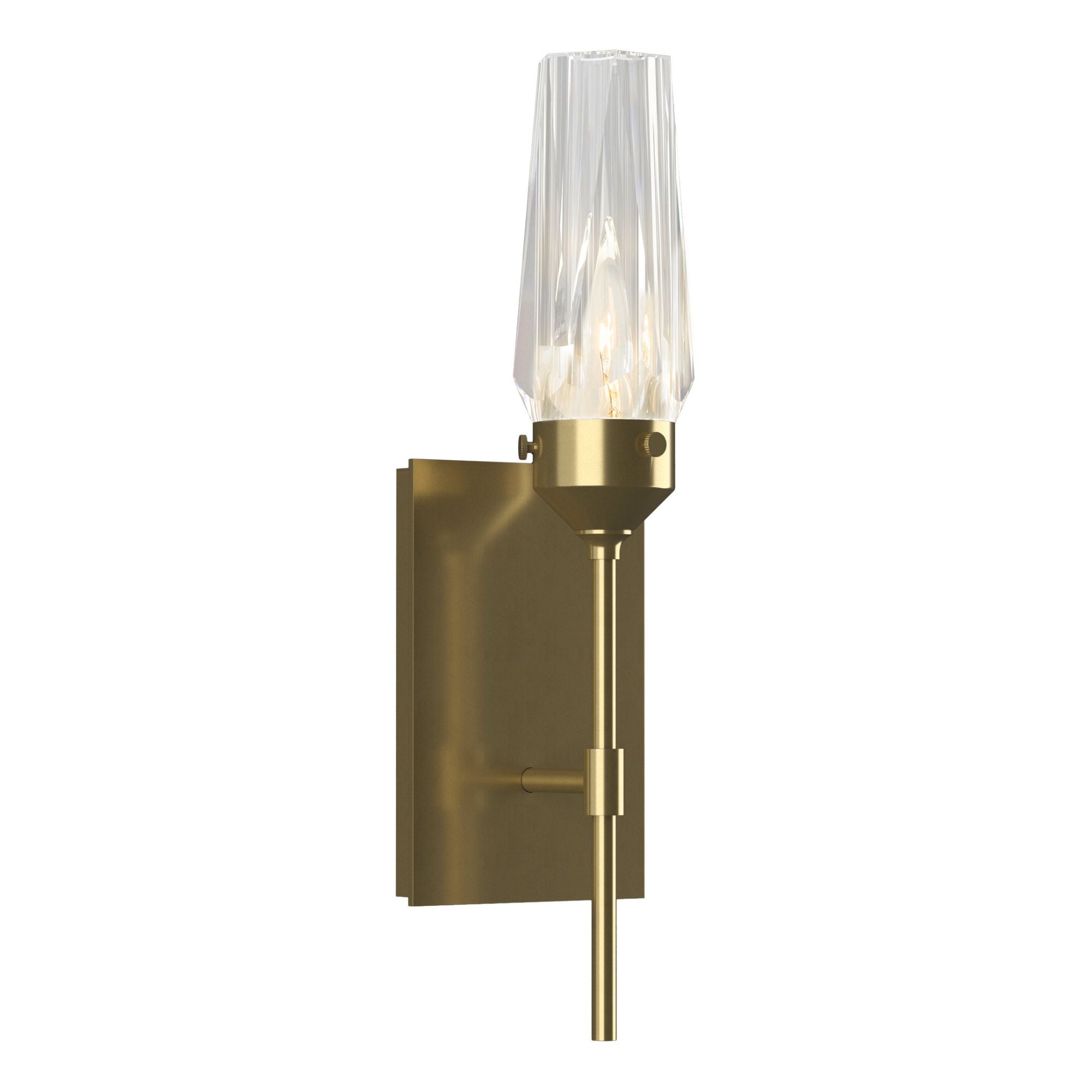 Luma Sconce 1-Light Crystal in Modern Brass