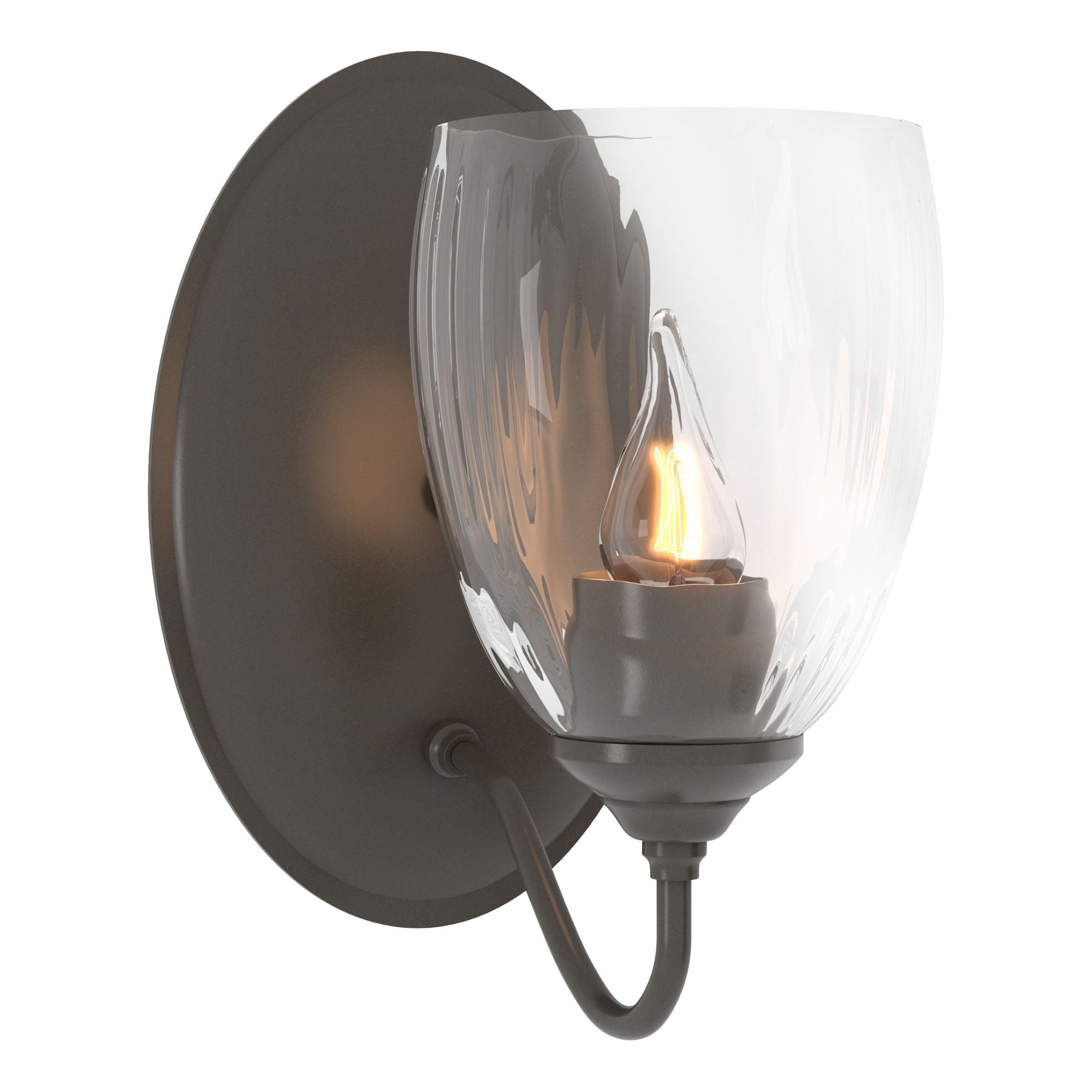 Simple Lines Sconce 1-Light Water Glass (LL) in Dark Smoke