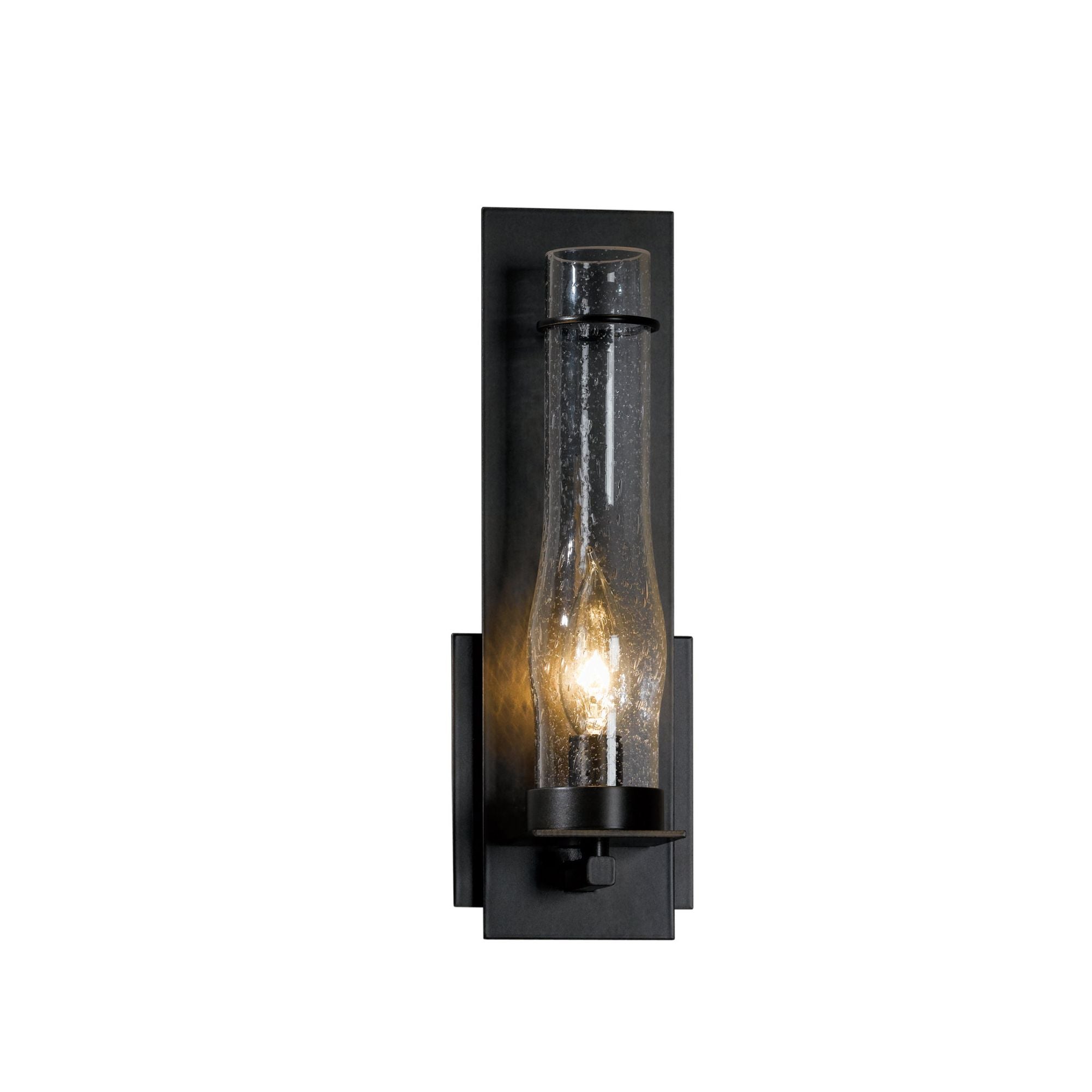 New Town Sconce 1-Light Seeded Clear Glass (II) in Dark Smoke