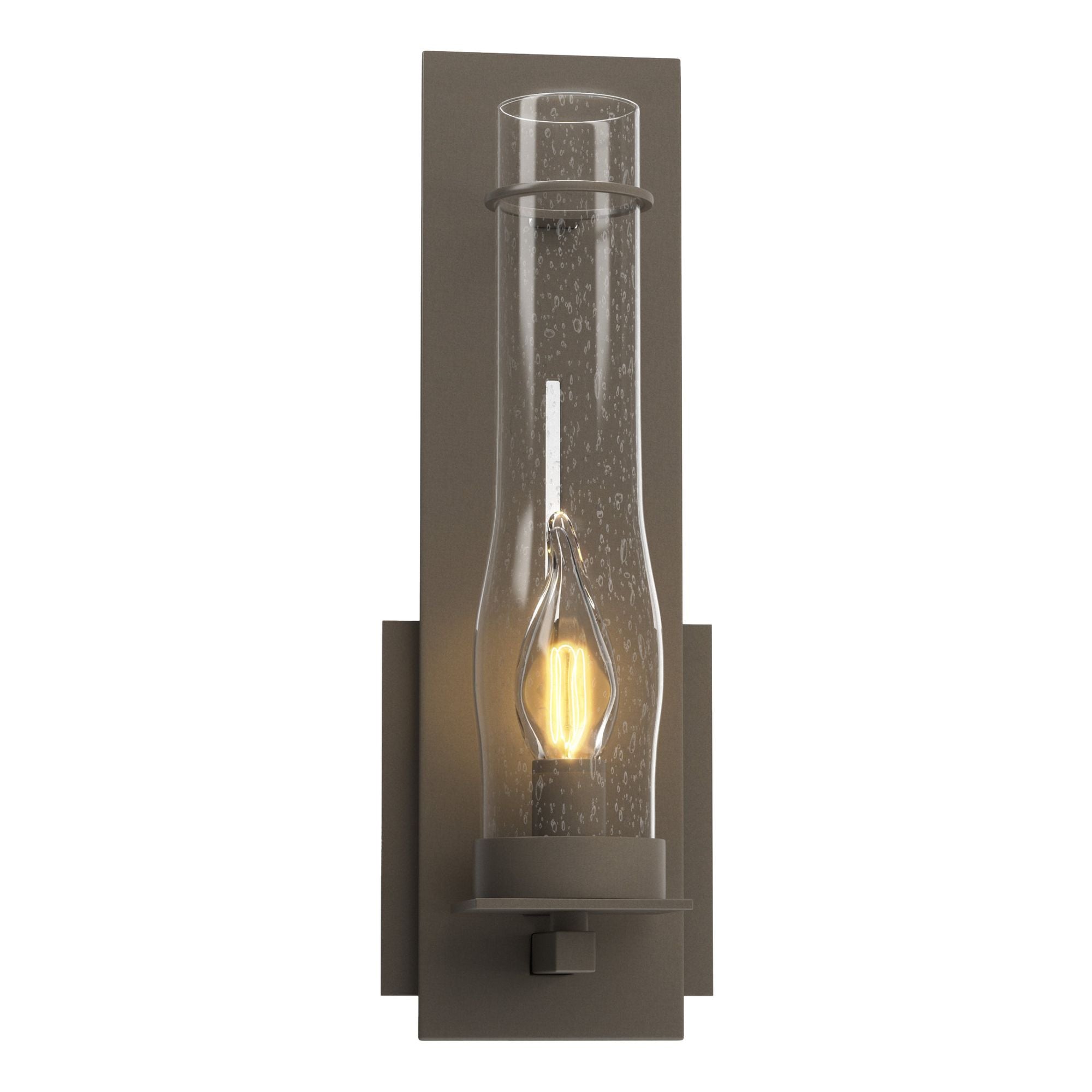 New Town Sconce 1-Light Seeded Clear Glass (II) in Dark Smoke