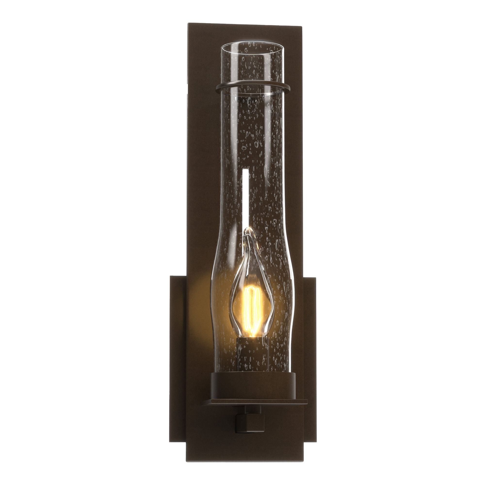 New Town Sconce 1-Light Seeded Clear Glass (II) in Oil Rubbed Bronze