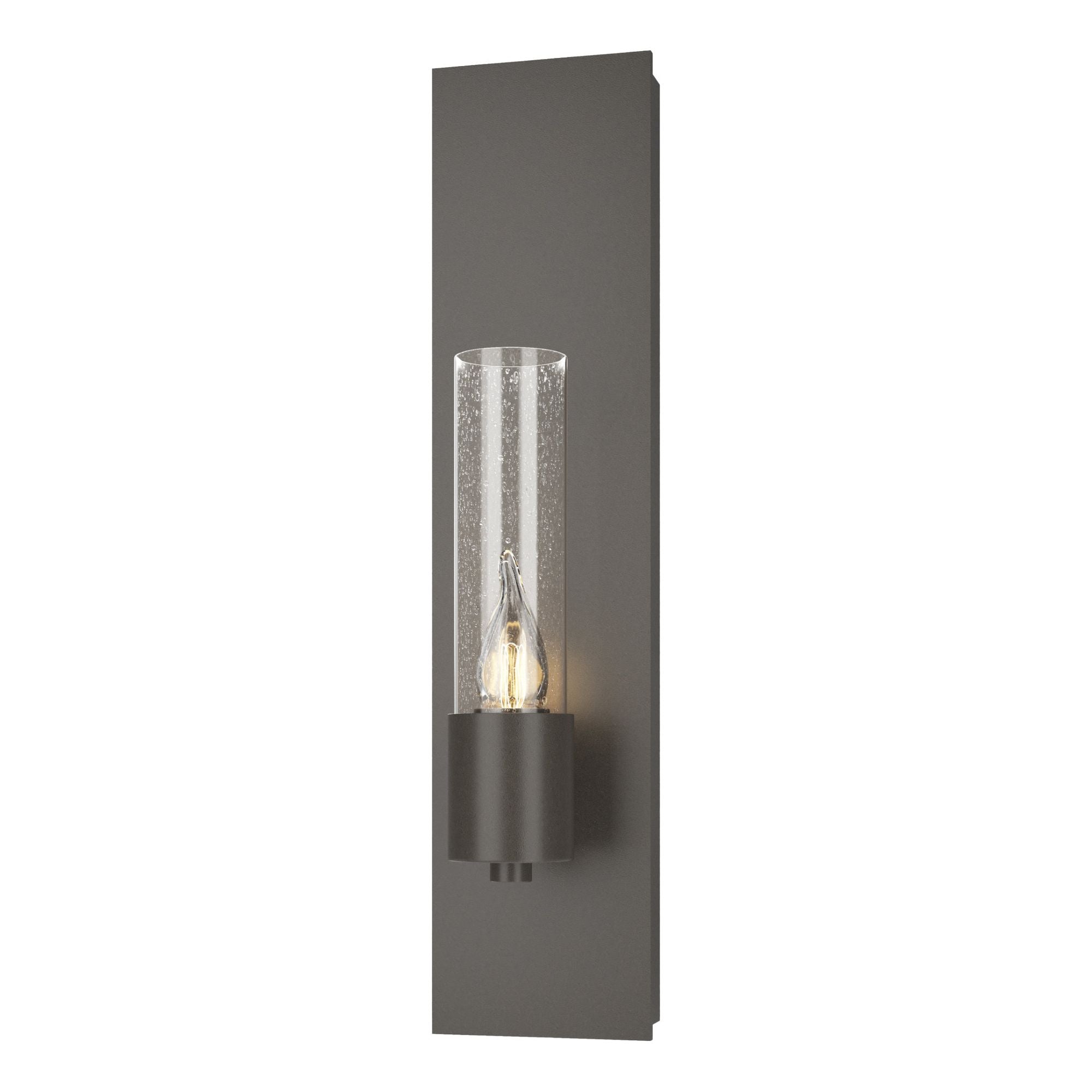Pillar 1 Light Sconce 1-Light Seeded Clear Glass (II) in Dark Smoke