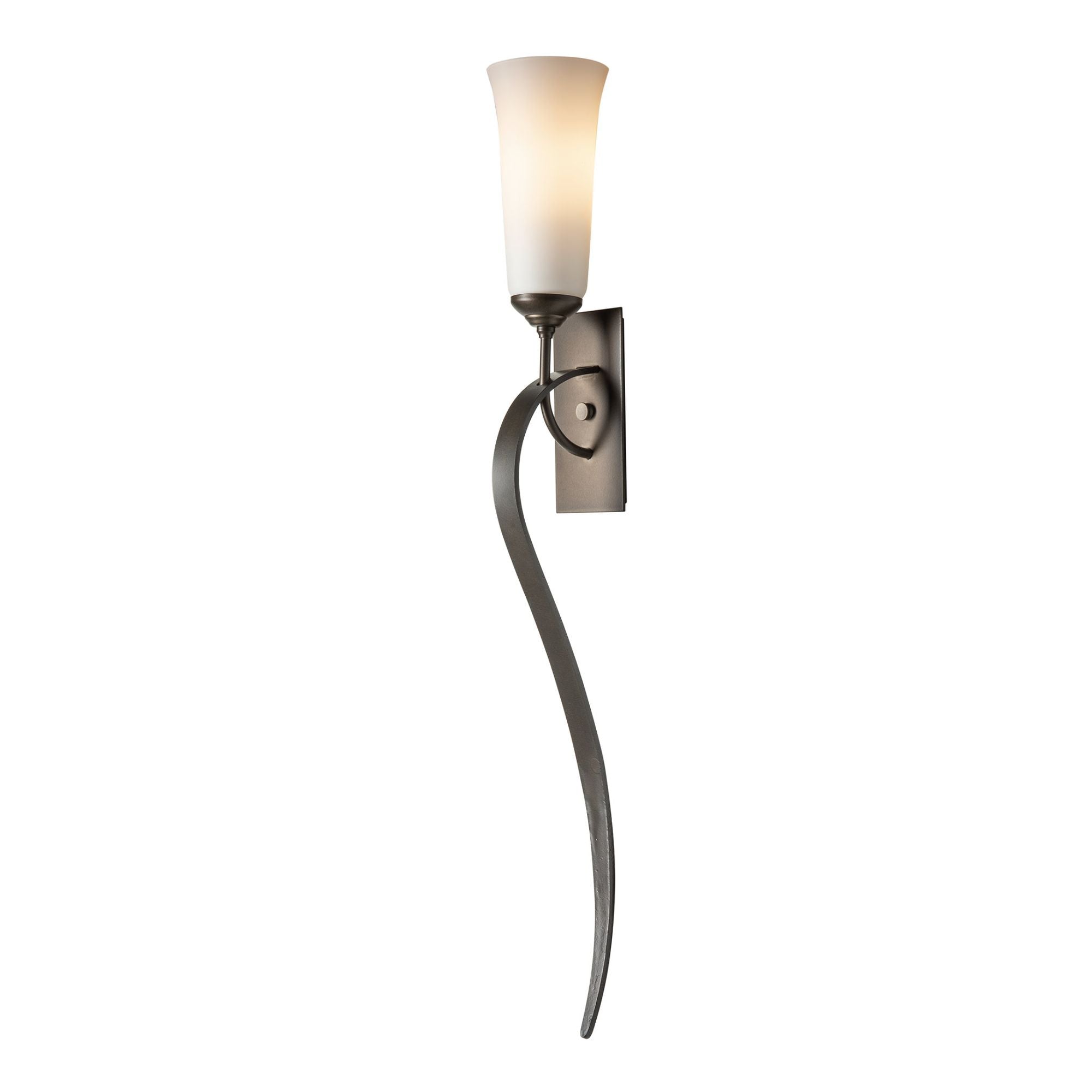 Sweeping Taper ADA Sconce 1-Light Opal Glass (GG) in Dark Smoke