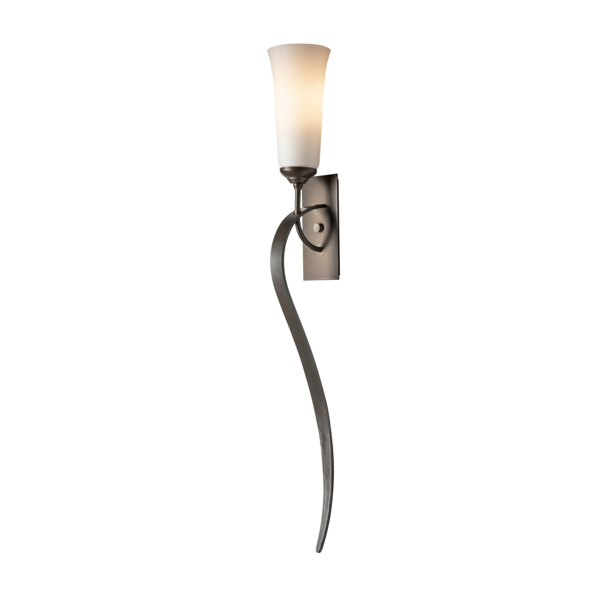 Sweeping Taper ADA Sconce 1-Light Opal Glass (GG) in Dark Smoke
