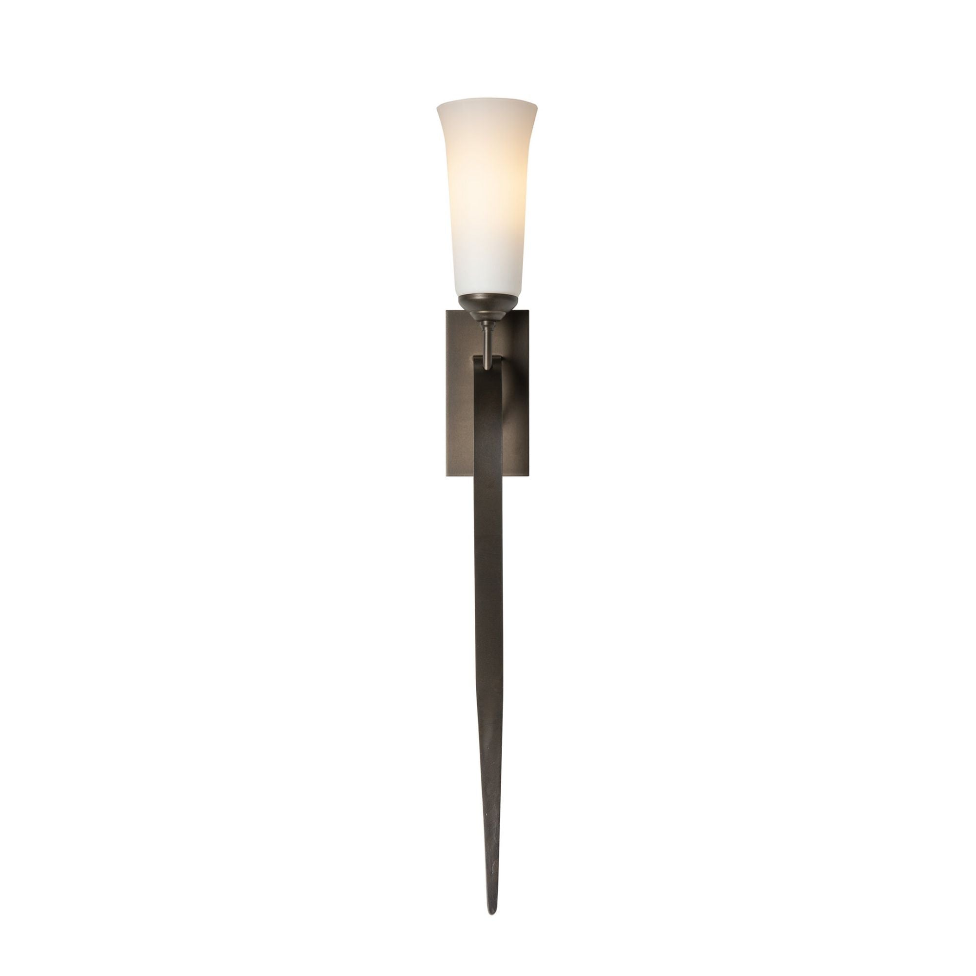 Sweeping Taper ADA Sconce 1-Light Opal Glass (GG) in Dark Smoke