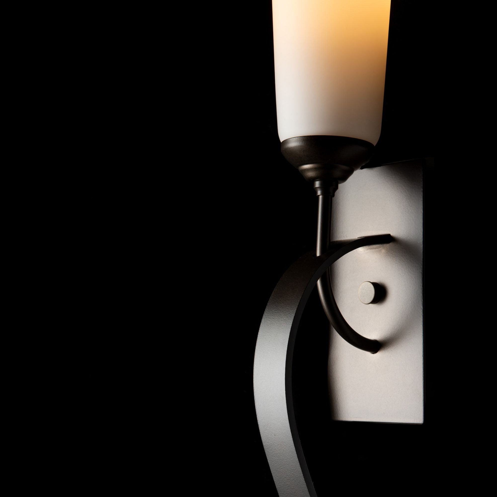 Sweeping Taper ADA Sconce 1-Light Opal Glass (GG) in Dark Smoke